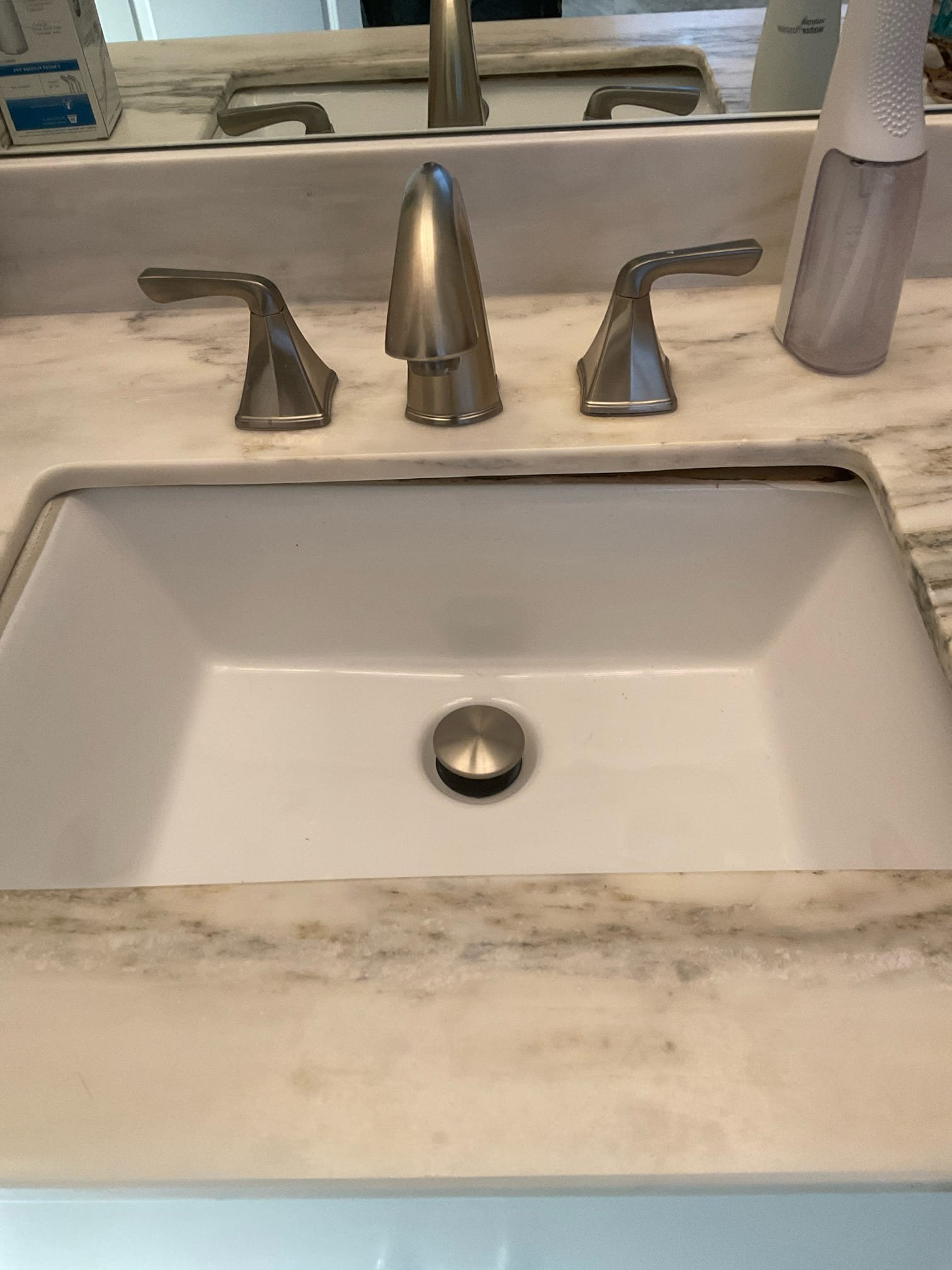 Fixed dropped master bathroom sink 