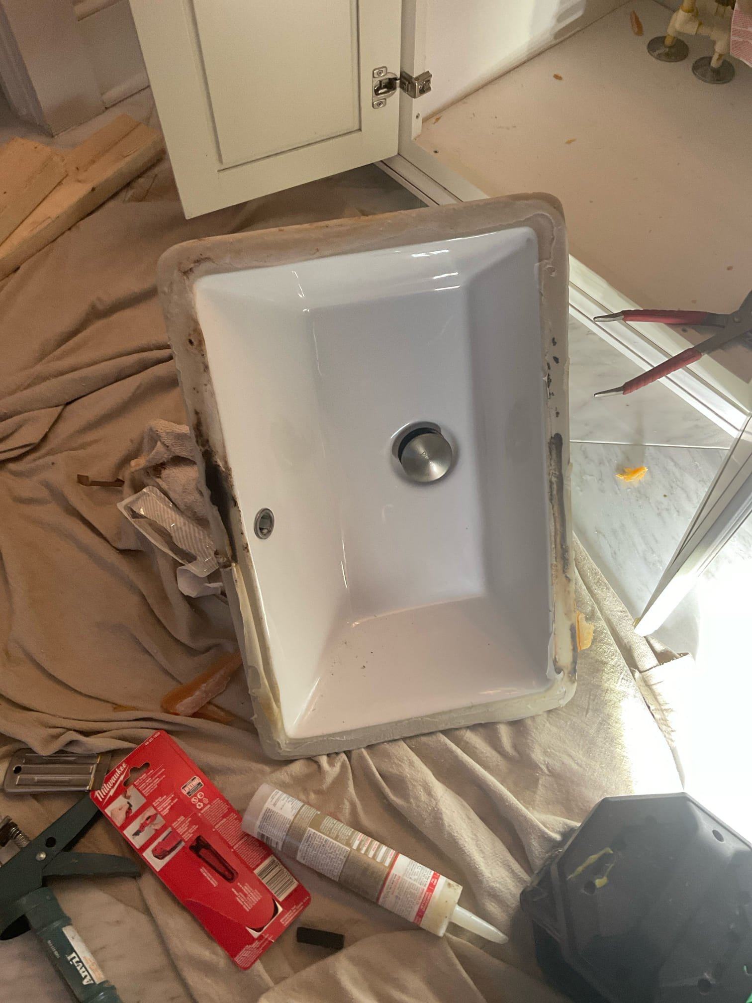 Fixed dropped master bathroom sink 