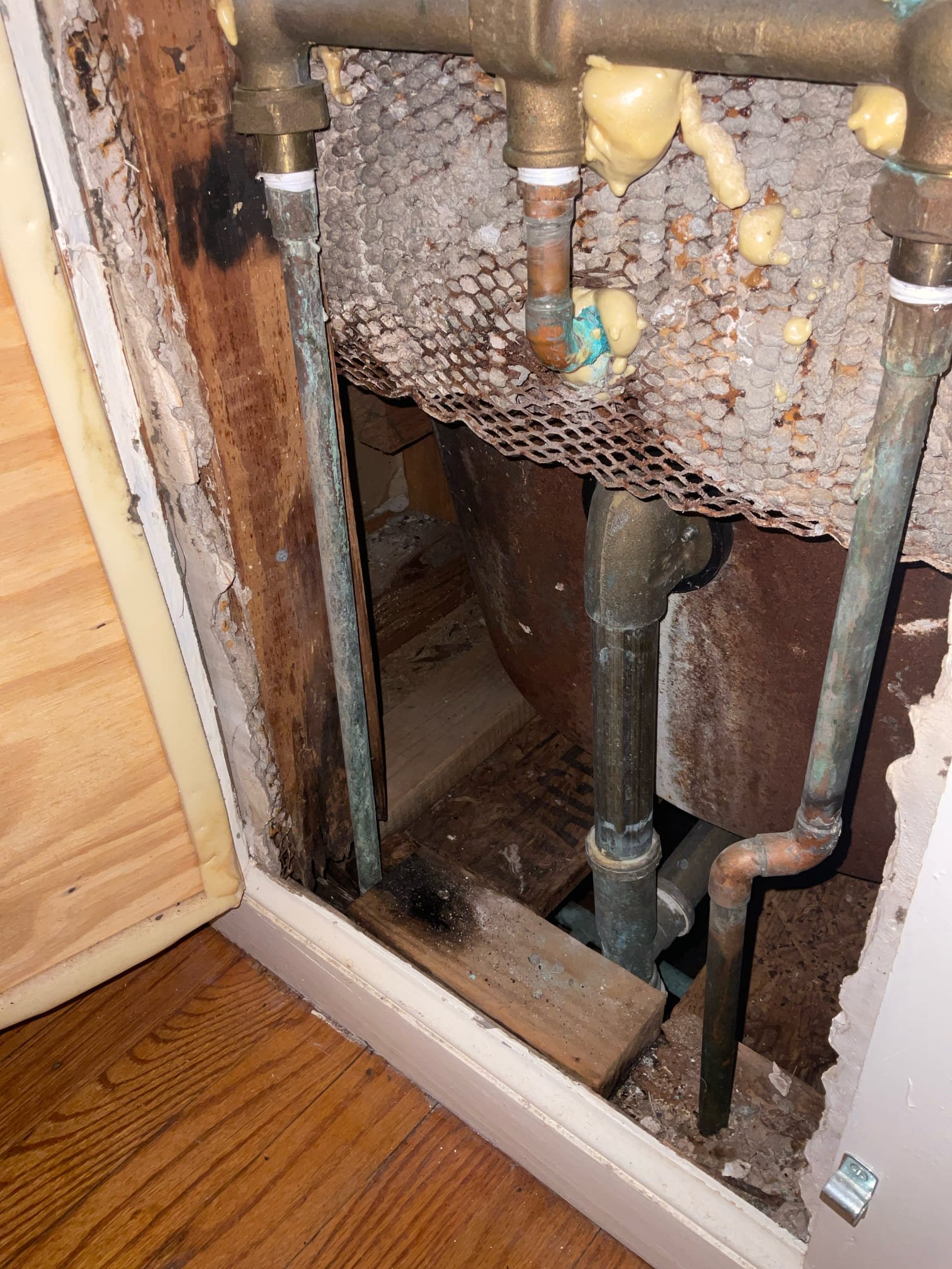 Bad running hot water tub faucet , need replacement, add two shut off valves and come back Friday to install new faucet 