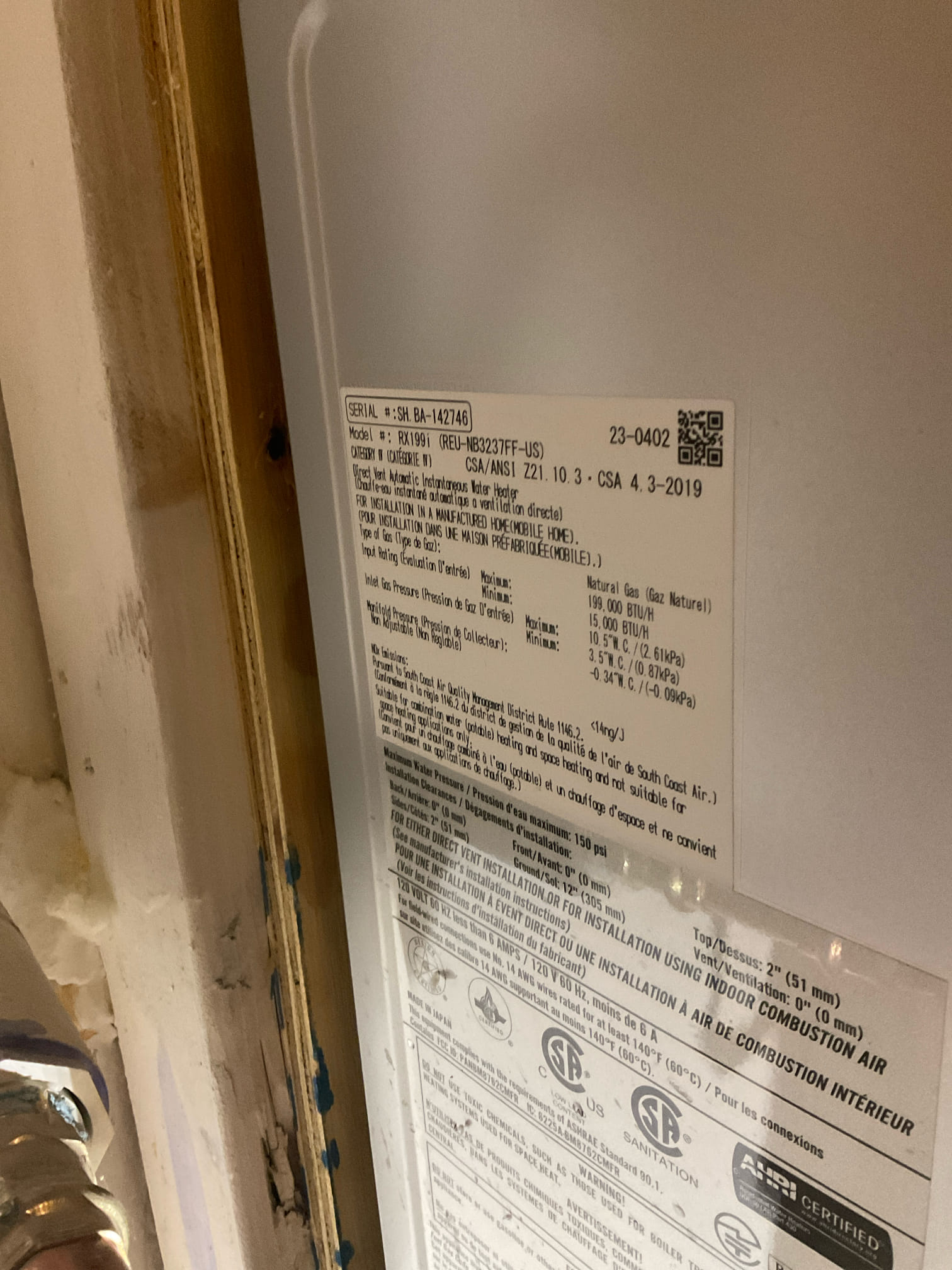 Checked water pressure found at 140 psi , we installed 1 inch dual high pressure Prv and standard Prv today , set pressure at 60 psi after .