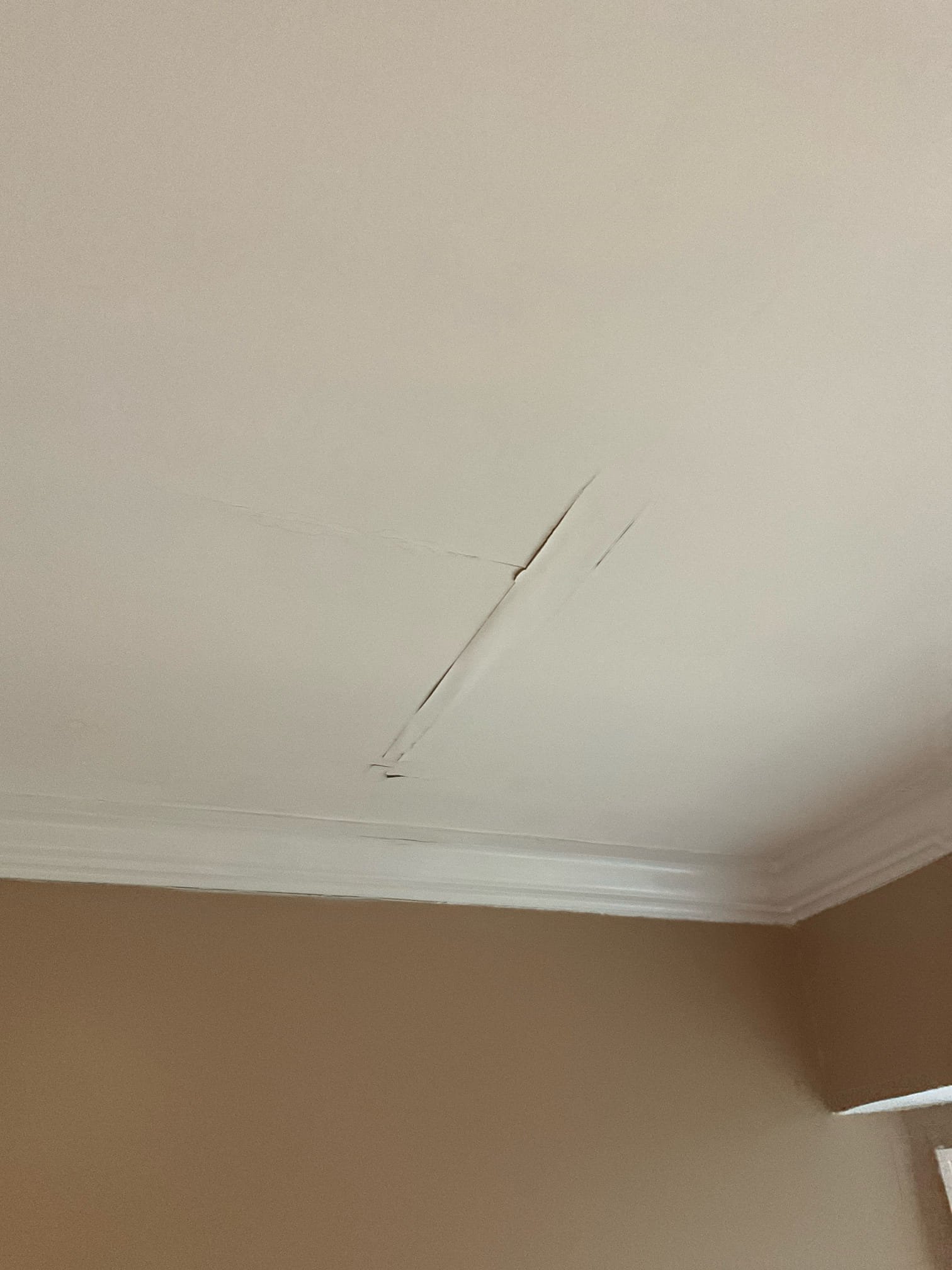 Cut Sheetrock ceiling to diagnose leak from up above.

Customer stated that there was a leak coming from master bath shower and that shower pan was flexing. Recommended to customer to cut sheet rock from below and test shower. Customer agreed so I went ahead and cut small hole and ceiling in kitchen and ran water. Didn’t notice any water leaking until customer was in shower stepping on the spots that were flexing and then noticed drain moving causing a leak. Also that the subfloor was flexing. Recommended customer to reliable restoration to see if it’s something that they can take care of as far as the subfloor. Cleaned up work area.

Chen plumbing is not responsible for sheet rock repair.