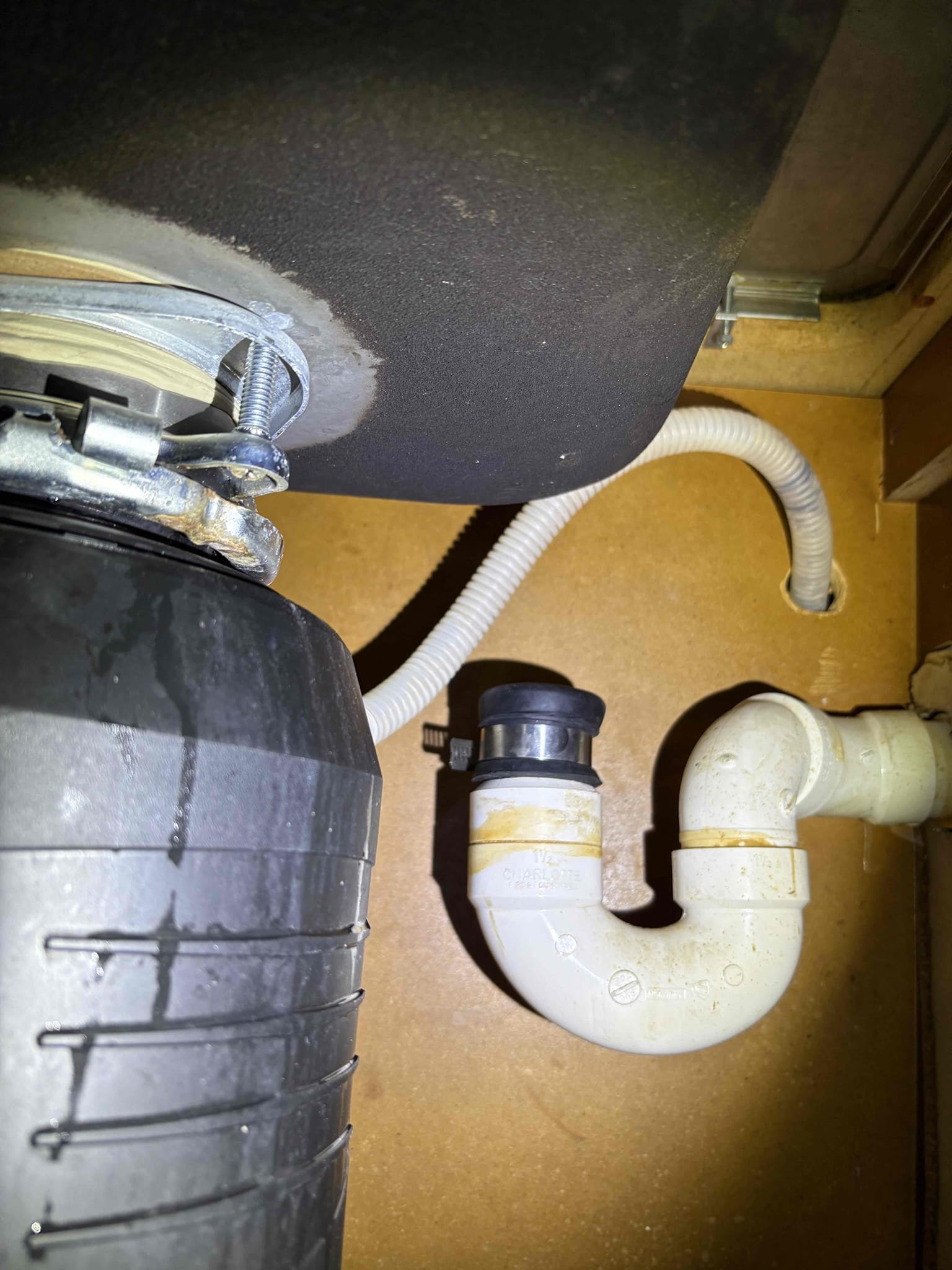 Came out today to perform the full drain repipe for the fixtures on right side of home on 2nd story which were the master bathroom, hall bathroom, and the laundry and vent that goes through the roof. We did this work due to the entire system having back fall, causing the drains to hold water and cause backups, which caused some water damage to the home. Cut old piping out and replaced with all new pvc piping and fittings that are properly pitched so everything flows like it should, downhill.

Got good bit of drains replaced but will need to be back here Monday to finish the drain work and demo both the hall bathroom tub/shower tile surround and the master bath shower tile surround in order to replace the drain pipes for them. We will then replace the hall bath tub with new fiberglass, and client will have master bath shower redone in tile by tile guys. 

Collected 1/2 of original invoice, and have to get quote together for the additional tile demo and tub replacement. 