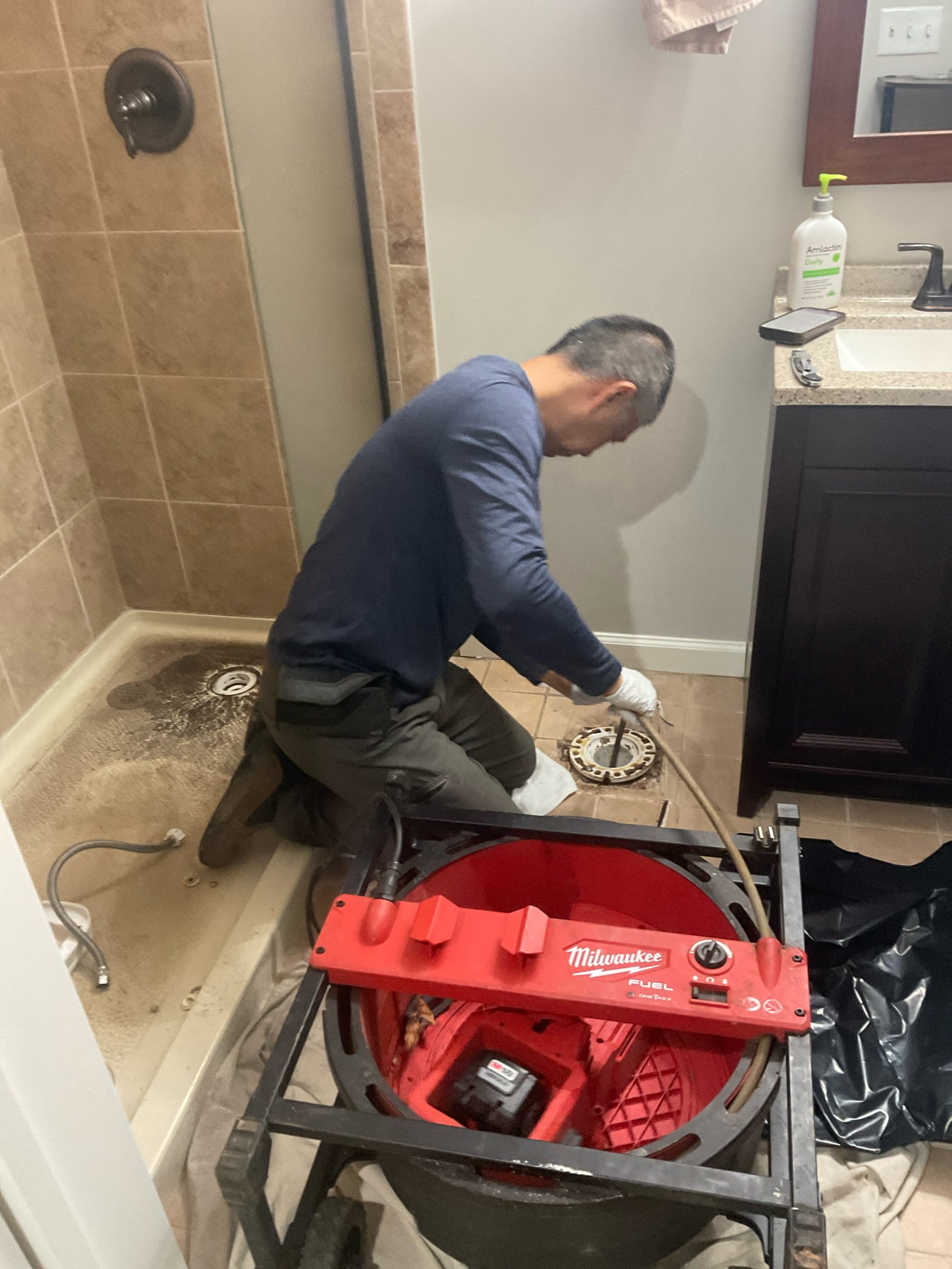 Cleared main line blockage from toilet pull and reset , did camera inspection after , is old cast iron line , some area had bad pitch . Toilet bowl already scratched before we did any work 