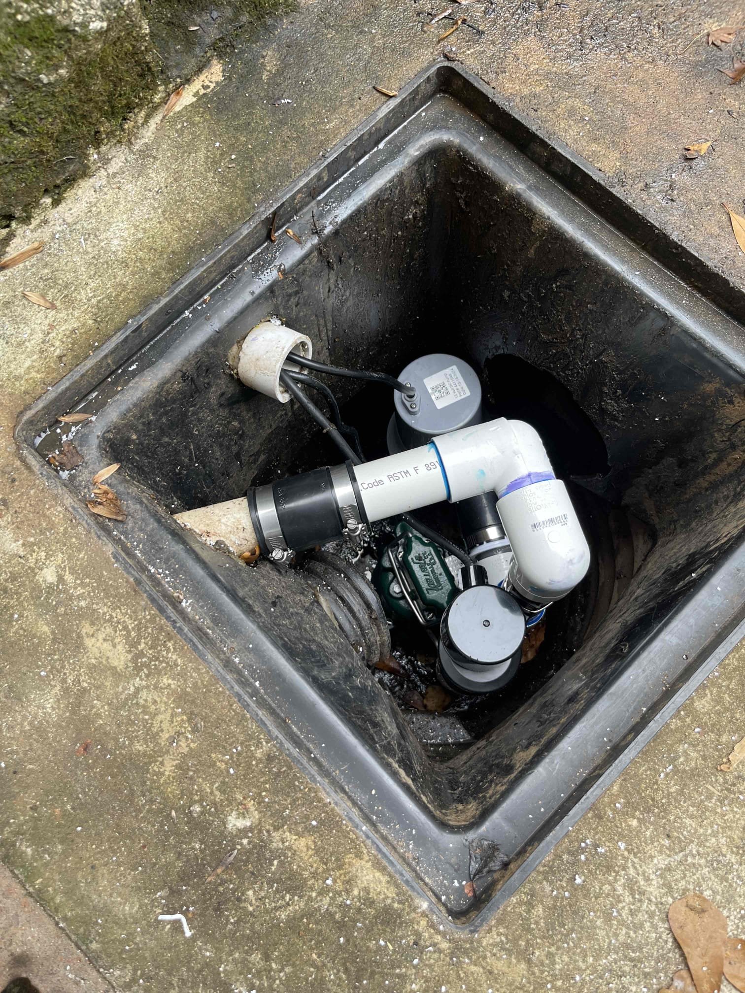 Returning Monday morning to install new pump

Returned and installed new solder sump pump and liberty 441 back up pump system. Cut out old discharge line and reinstalled up off the ground, secured to side of house. Tested to ensure primary and back up pump are both working. 1 year warranty for labor and materials. 