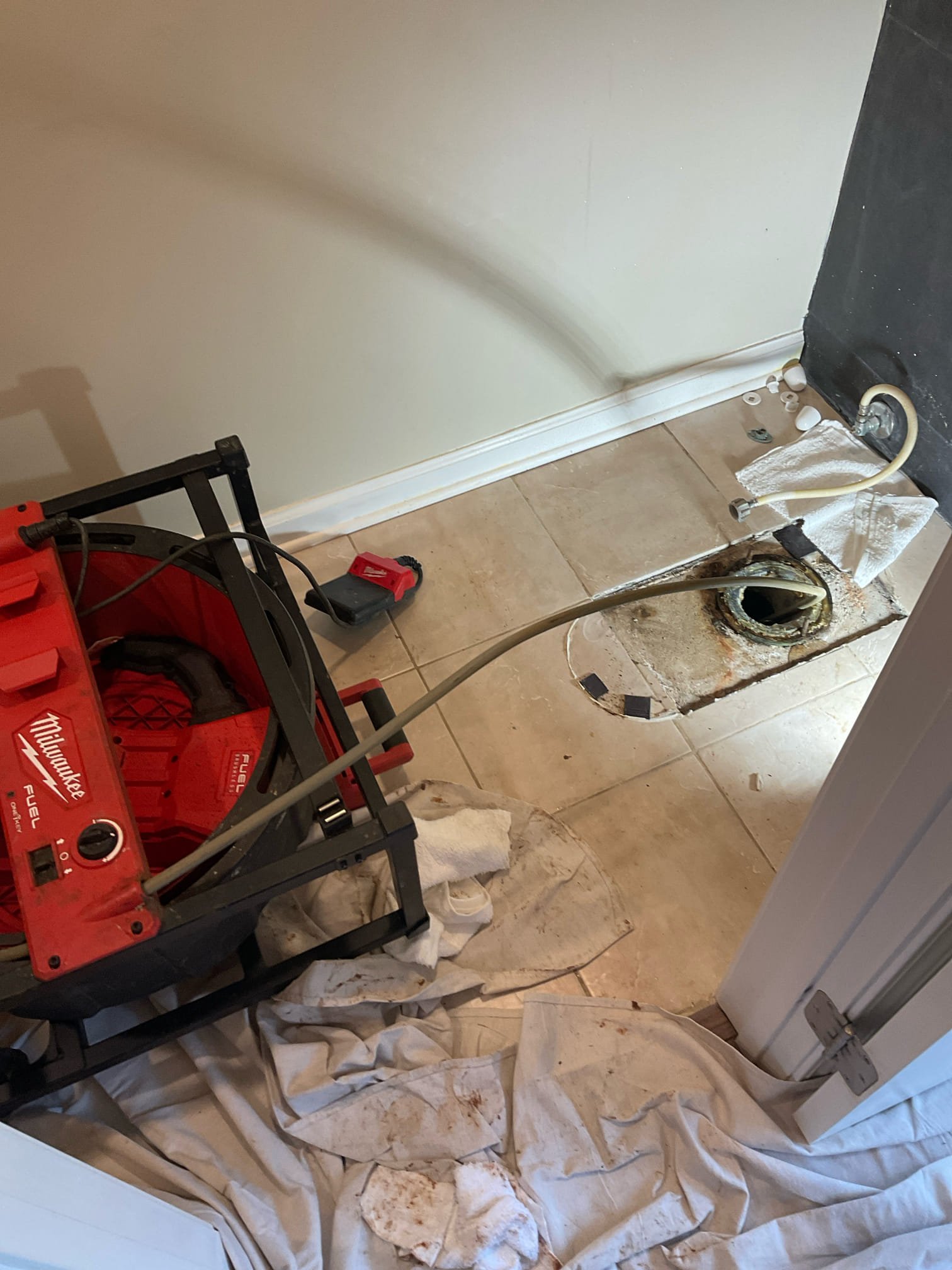 Customer called for toilet is filling up sometimes, we removed toilet checked found blockage in main line under the slab , we cleared blockage with chain snake , did camera inspection found old cast iron pipe with build up not good slope , some area had negative slope , reset toilet , recommend customer for jetting cleaning, customer want wait till next time because of the cost 