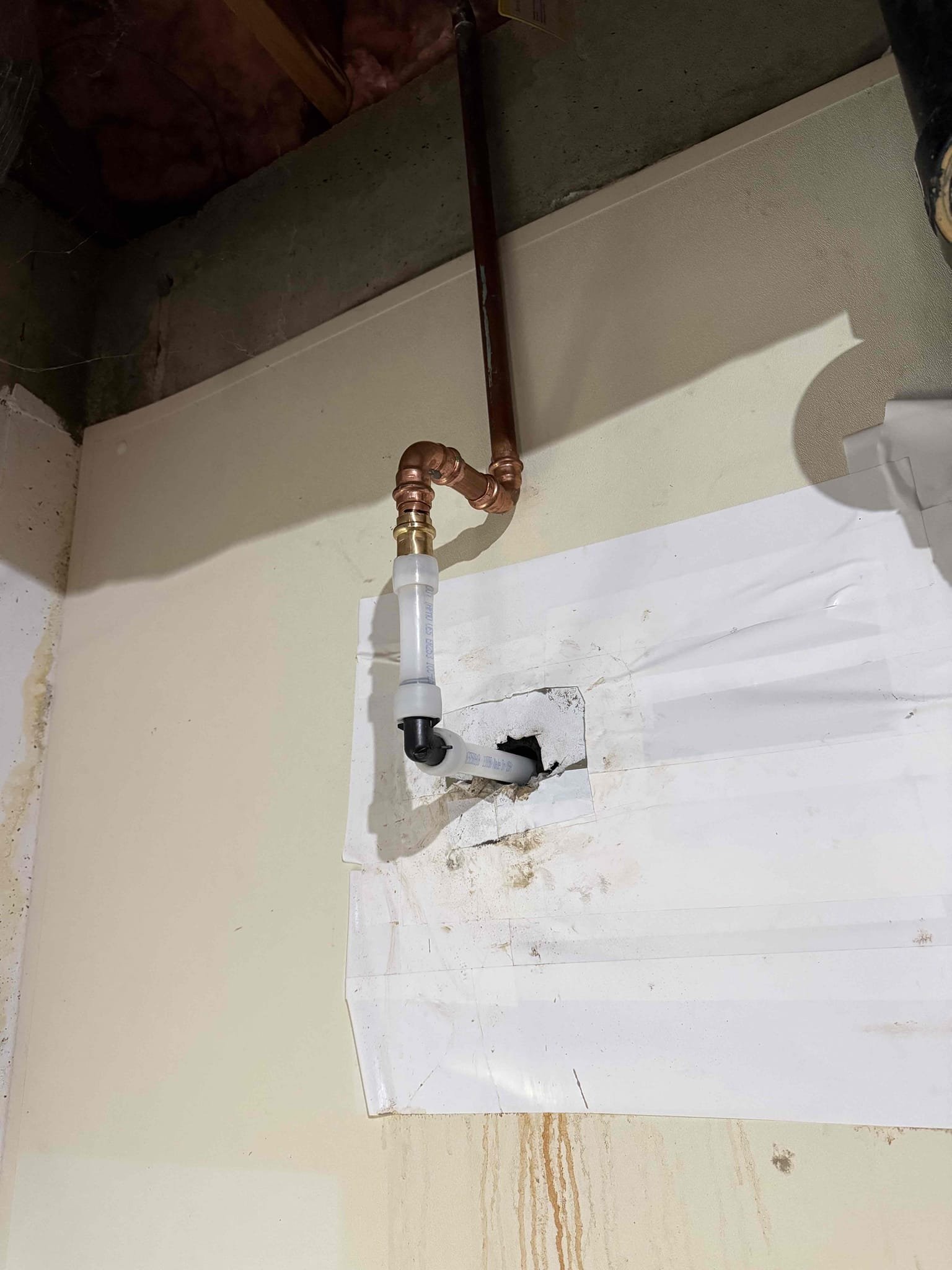  the customer reported an exterior leak near the foundation wall upon inspection. We confirmed the source of the leak near foundation and also conducted a thorough check of the plumbing system. We identified that the water heater was at the end of it service of life and recommended replacement which the customer approved we replaced the water heater repaired the foundation area leak and also addressed a minor interior pipe issue involving a pinhole leak in a copper pipe. All work has been completed to professional standards and the system is  functioning properly.



3/4" Exterior Service Line Repair (Less than 3 feet deep): Excavate to access and repair a damaged 3/4" exterior water service line located less than 3 feet deep. The damaged section will be removed and replaced with new piping and fittings, then pressure-tested for leaks. Once complete, the trench will be backfilled

Warranty: This installation is backed by a 1-year labor warranty, covering our workmanship.

Supply and In