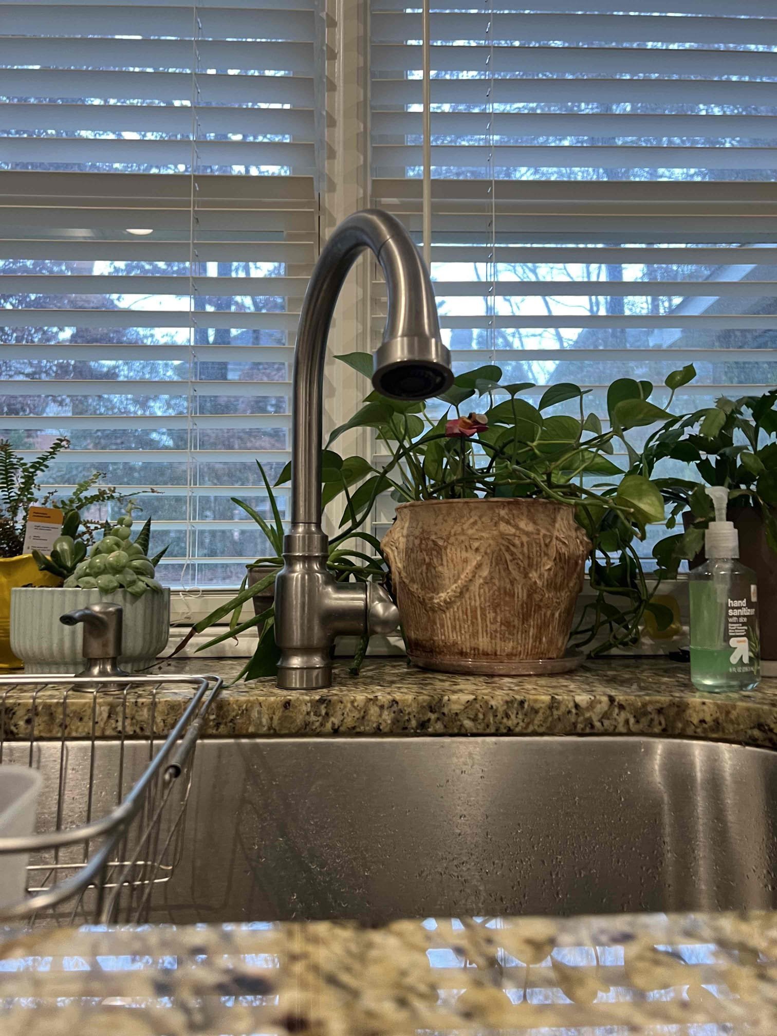 Customer had customer provided kitchen faucet needing to be installed. While beginning installed noticed that the cold stop for the kitchen faucet was not functioning properly and suggested to replaced shut off water to house replaced stop then proceeded to replace kitchen faucet after install installation checked for leaks and proper function. Pressure was good. 