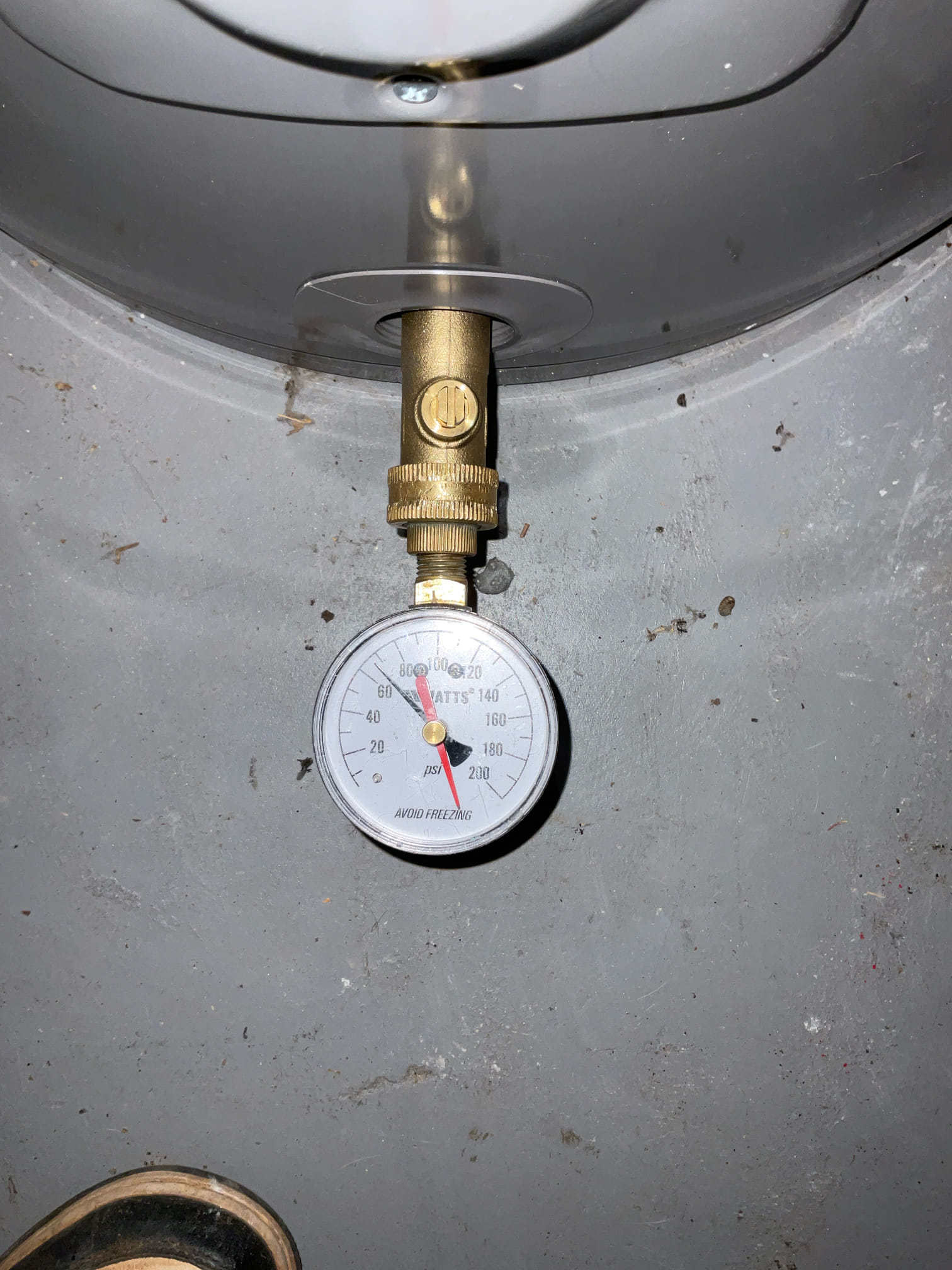 Shut water off to unit. Remove existing service valve for dishwasher and furnish and install new one with new supply line. Also disconnect oven and test service valve for fridge.

Shut water and gas off to home. Cut out old shut off valve for dishwasher and replaced with new one and also removed old shut off valve for oven and installed new one. Turned  gas and water back on and tested. No leaks were present at this time. Cleaned up work area.

Also tested pressure to unit and pressure was at 75 psi. Recommended to customer I have PRV replaced and also water heater replaced due to age.