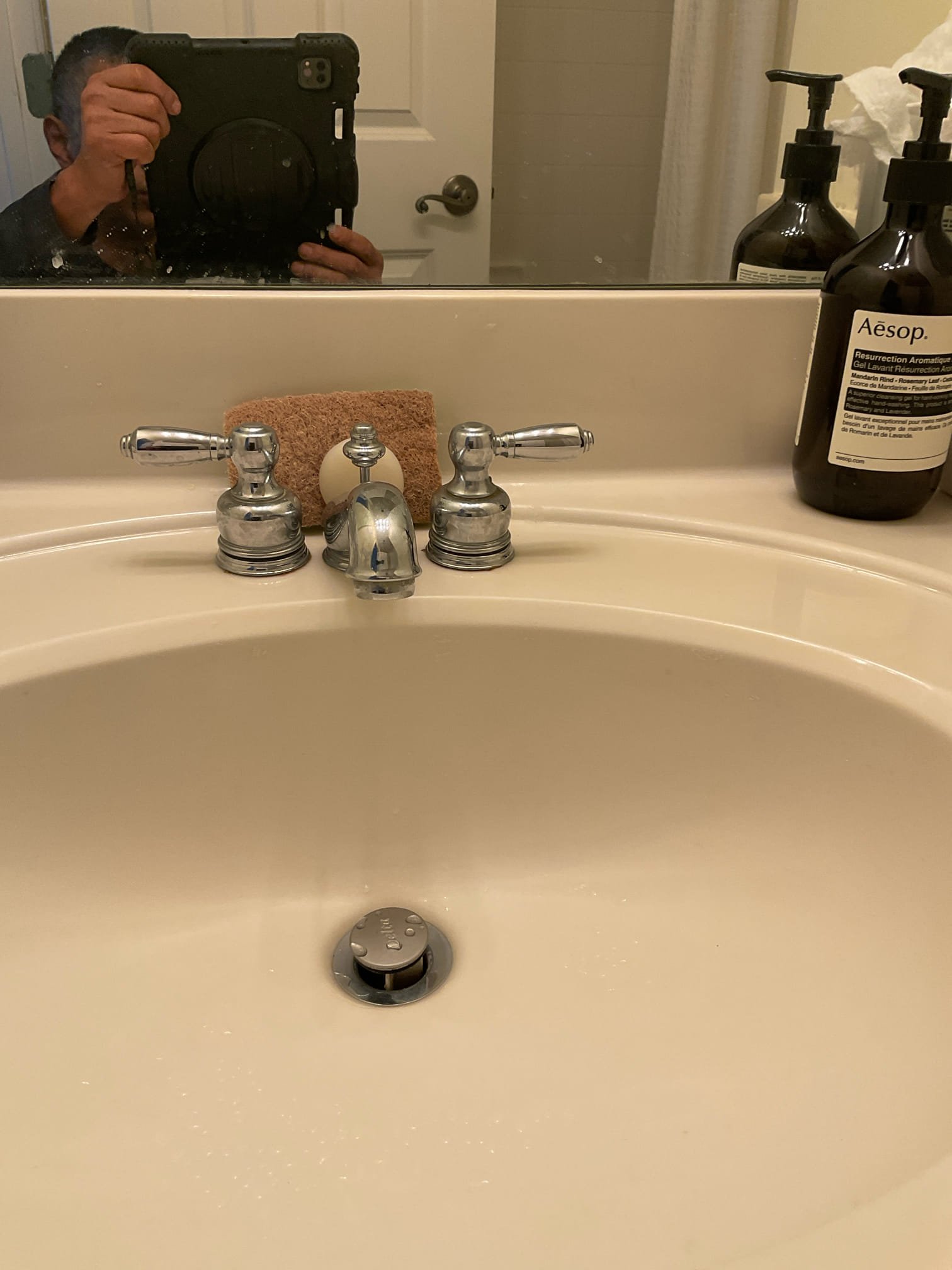 Today we cleared main line sewer blockage from clean out outside ,after camera inspection we found broken pvc pipe inside garage  , replaced a upstairs bathroom sink faucet with delta brush nickel sink faucet 