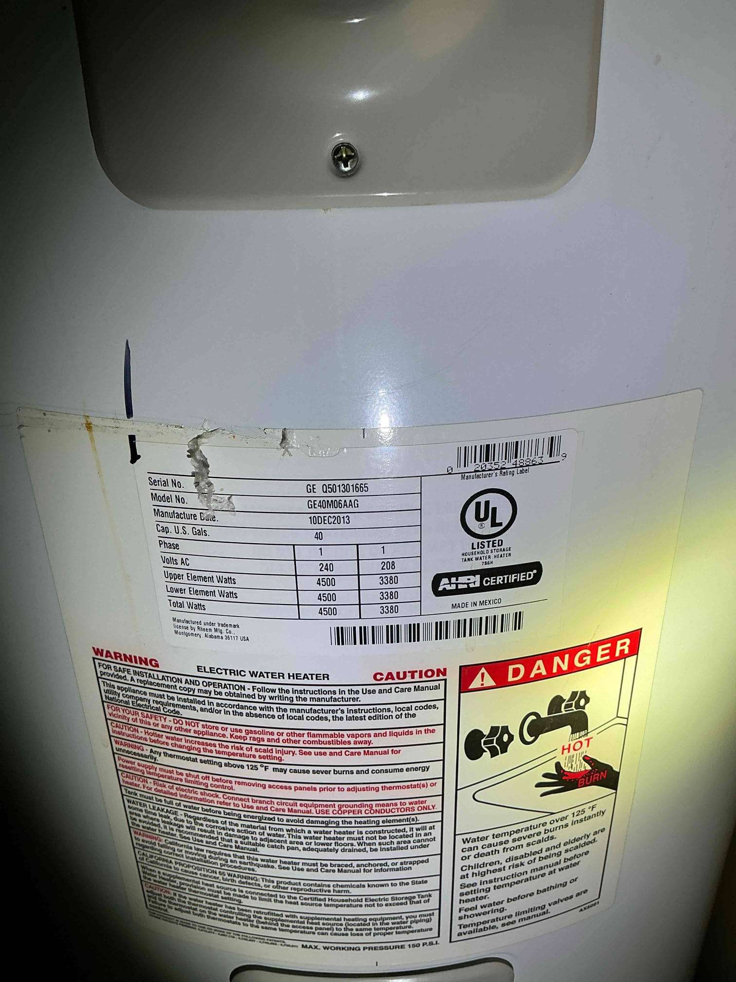 Give price to replace failed blue poly line. Customer did not want to continue at this time.