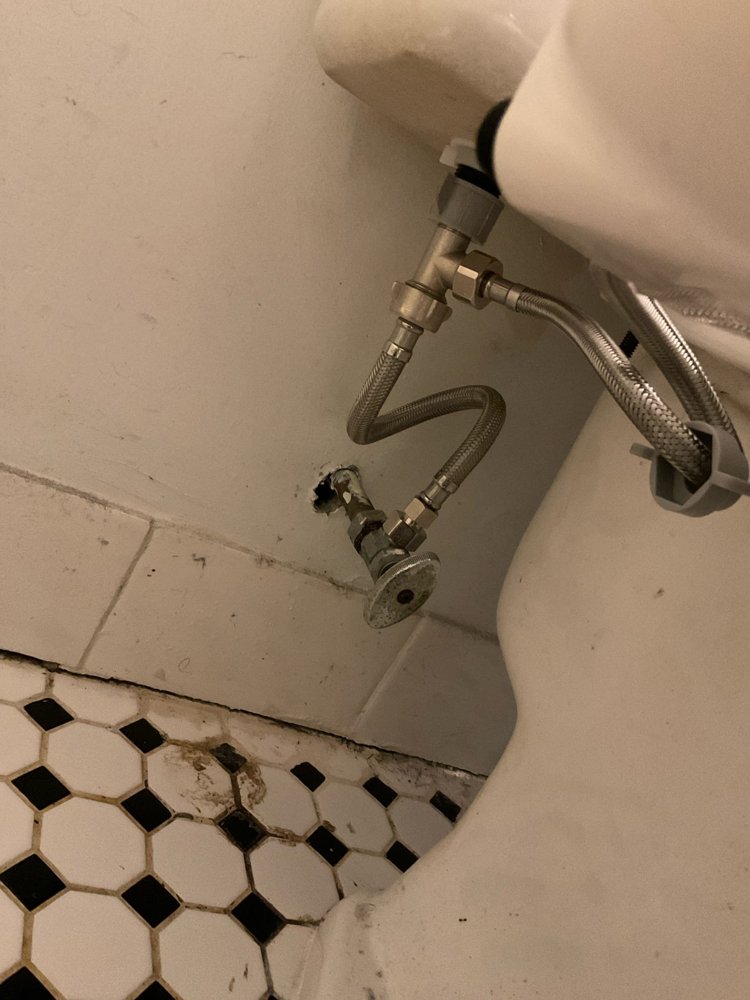 Install customer supplied, but that would just cold water

Installed customer supplied bidet and tested. No leaks were present at this time and toilet was working as it should.