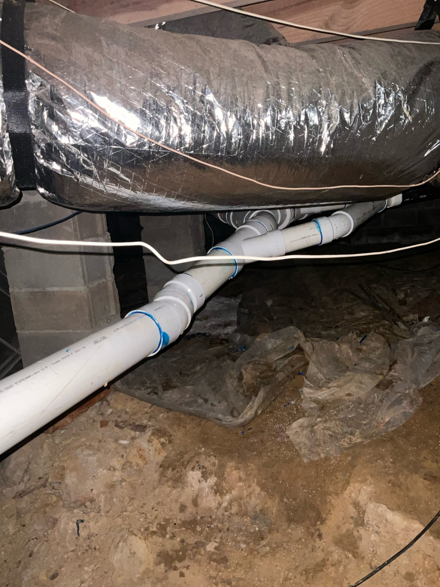 Main sewer line back up for two bathrooms, kitchen and washing machine , replace about 20 feet 4” and some 3” cast iron pipe in crawl space , high pressure jetting work for slab piping cleaning . Pull and reset toilet 