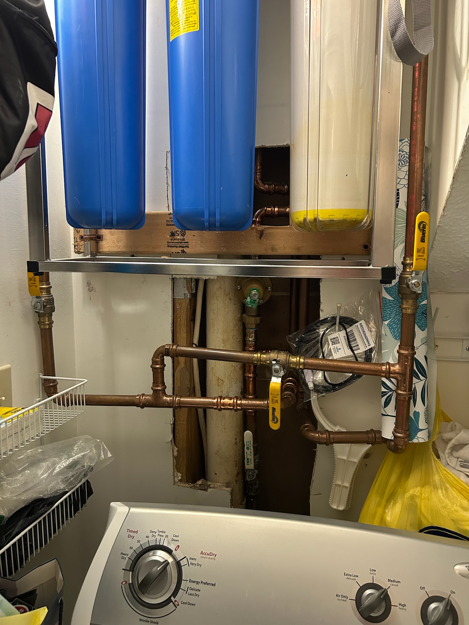  we were called out to address ongoing water, pressure and volume issues at the customers residence. The customer had previously had a pressure reducing valve and water filters installed by another technician after about a month the water pressure and flow had significantly worsened affecting fixture performance, upon evaluation We identified that the root cause was related to the 1 inch PRV installed outside. We replaced the PRV after approval from hoa,tested the system and confirmed that everything is now functioning as intended with no further issues.