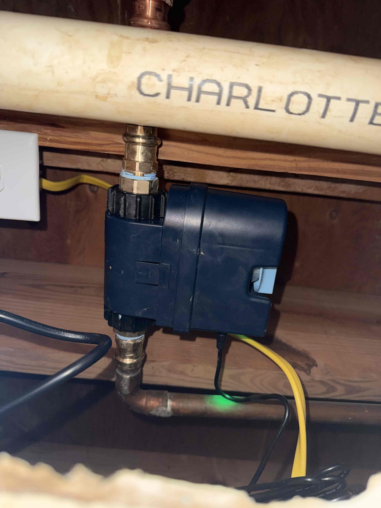 Installed Flo by Moen smart valve. After installation checked for leaks and proper function. Set up app with customer explaining app functions and device controls. 