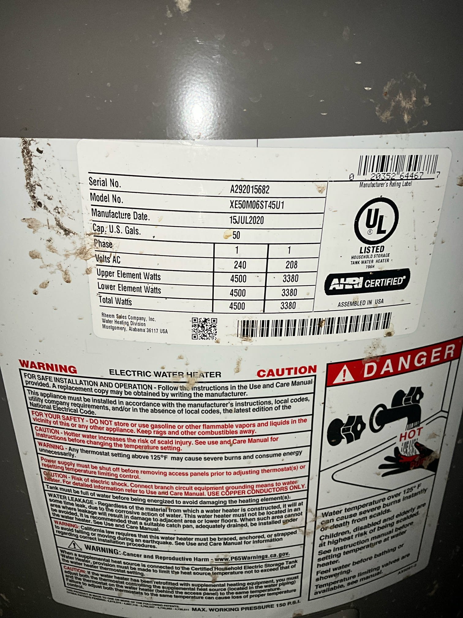 Customer had a stoppage in sister’s toilet in hall bath. Ran a closet auger and pulled out half of a magic eraser sponge. This restored the toilet to normal function. Checked house pressure at 80 psi. Left a quote to install a better flushing toilet as well as a quote to correct the pressure in the house. Heater is only 5 years old and the thermal expansion tank is still functional.