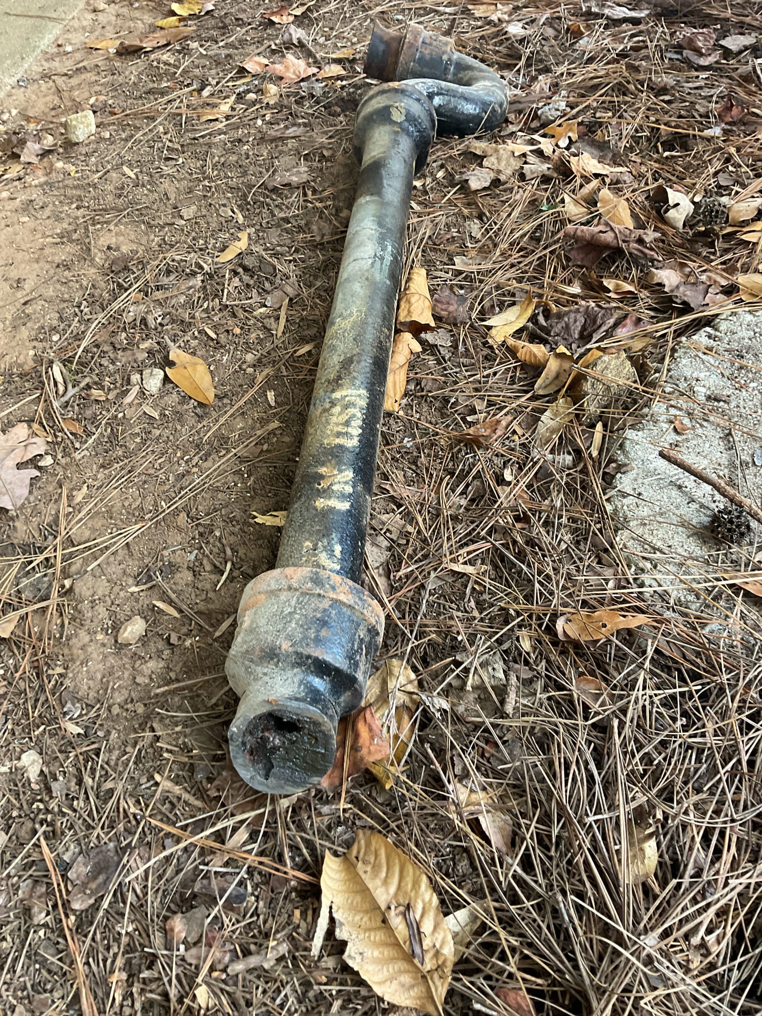 Clogged washing machine drain in cast iron p trap and horizontal line , replaced with new p trap and horizontal pipe fixed problem today 