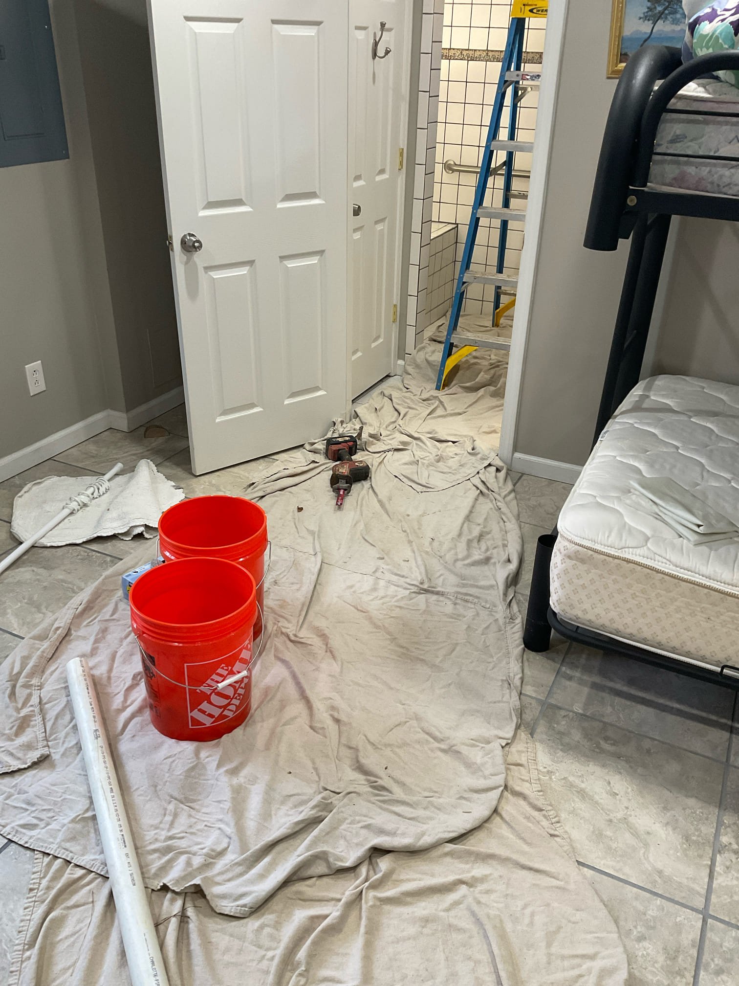 Clogged washing machine drain in cast iron p trap and horizontal line , replaced with new p trap and horizontal pipe fixed problem today 