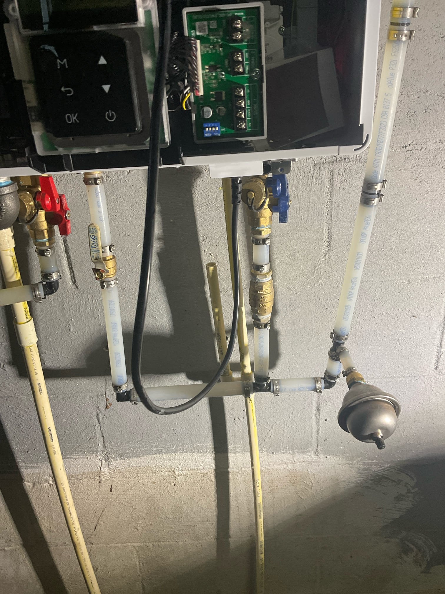 Add cross over valve under the master bathroom sink and connect to internal navien tankless heater pump , no charge 