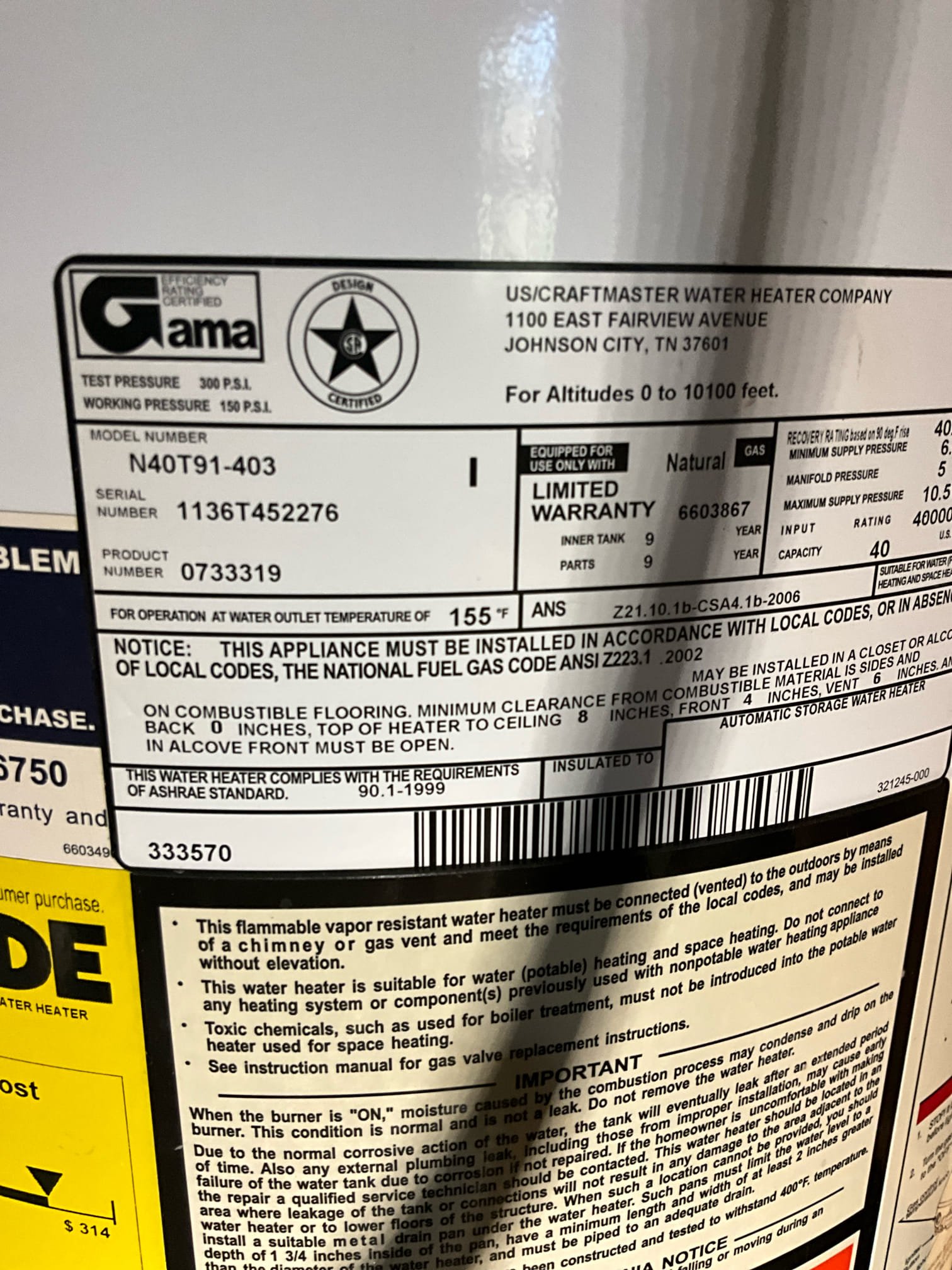 Service Call Summary – Vibrations from Water Pipes
Date: 10 December 2025
Customer: Rock & Mrs. Payne
Technician: Shawn

Customer Concern
Customer reported vibrations/noises coming from the water pipes throughout the home that have worsened over the past 1–2 years.

Findings


Pressure Regulating Valve (PRV)

Existing PRV manufactured in 2012 (13 years old)
Incoming static pressure drops to ~35 psi (low), but builds to excessive pressure overnight
Classic symptom of a failing/diaphragm-deteriorated PRV


Water Heater

Manufactured September 2011 (14 years old)
Significant sediment buildup causing audible percolation/boiling noises during heating cycle
No leaks observed at this time
No thermal expansion tank installed (required when a PRV is present)


Toilets

Upstairs hall bathroom: Toilet running due to soap dispenser physically blocking the flapper
Master bathroom: Fill valve failed and allowing tank to continuously run (common secondary symptom of fluctuating pressure from bad PRV)