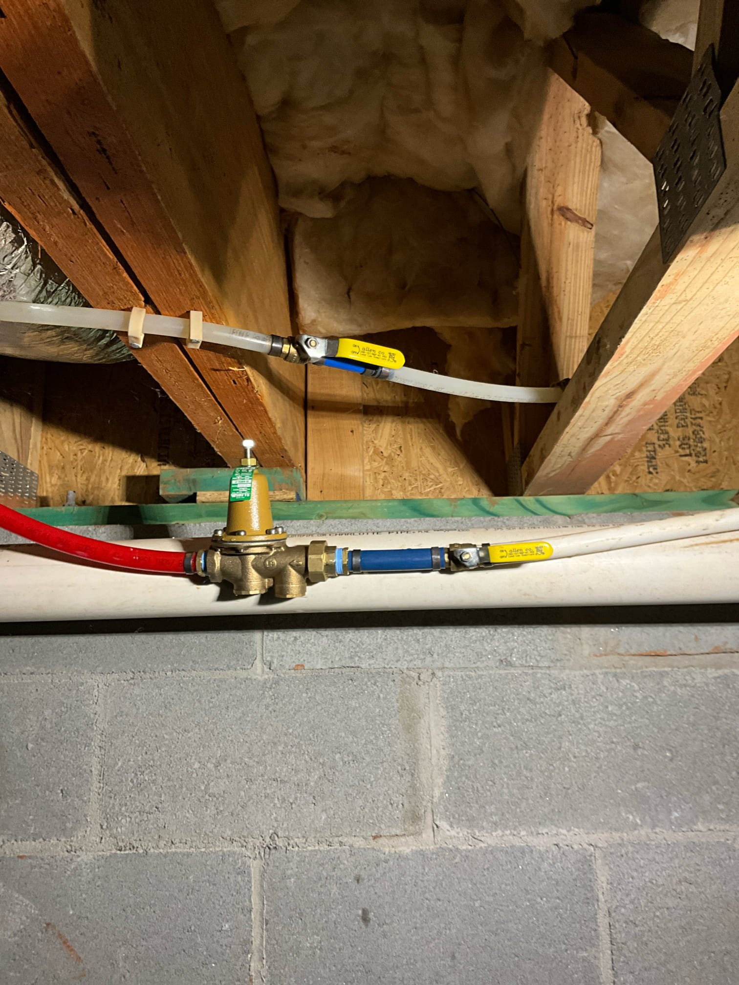 Call for hose Bibb/spigot.

Arrived and met with Patrick and discussed concerns. He showed he a hose spigot on the right side of the home that wouldn’t work correctly, and was completely unsecured, allowing it to be pulled several inches from the side of the home.


Inspection findings: 

Inspected and found the following issues:
-Right side hose spigot unsecured, and it had two failed vacuum breakers attached to it. I removed the vacuum breakers and hose did function. 

-Back of home hose Bibb has no shut off valve.

-Left side hose Bibb shut off valve is leaking.

-No shut off valve for home main waterline

-Pressure regulating valve has been maxed out, and is 8 years old.

-Toilet in Jack and Jill bathroom has been running because fill valve overflow tube has popped off, blocking flapper from sealing completely.

-Washin machine has rubber hoses

Recommendations and work performed:
-Secured right side hose spigot, and sealed around the unit.

-Installed shut off valve for back hose 