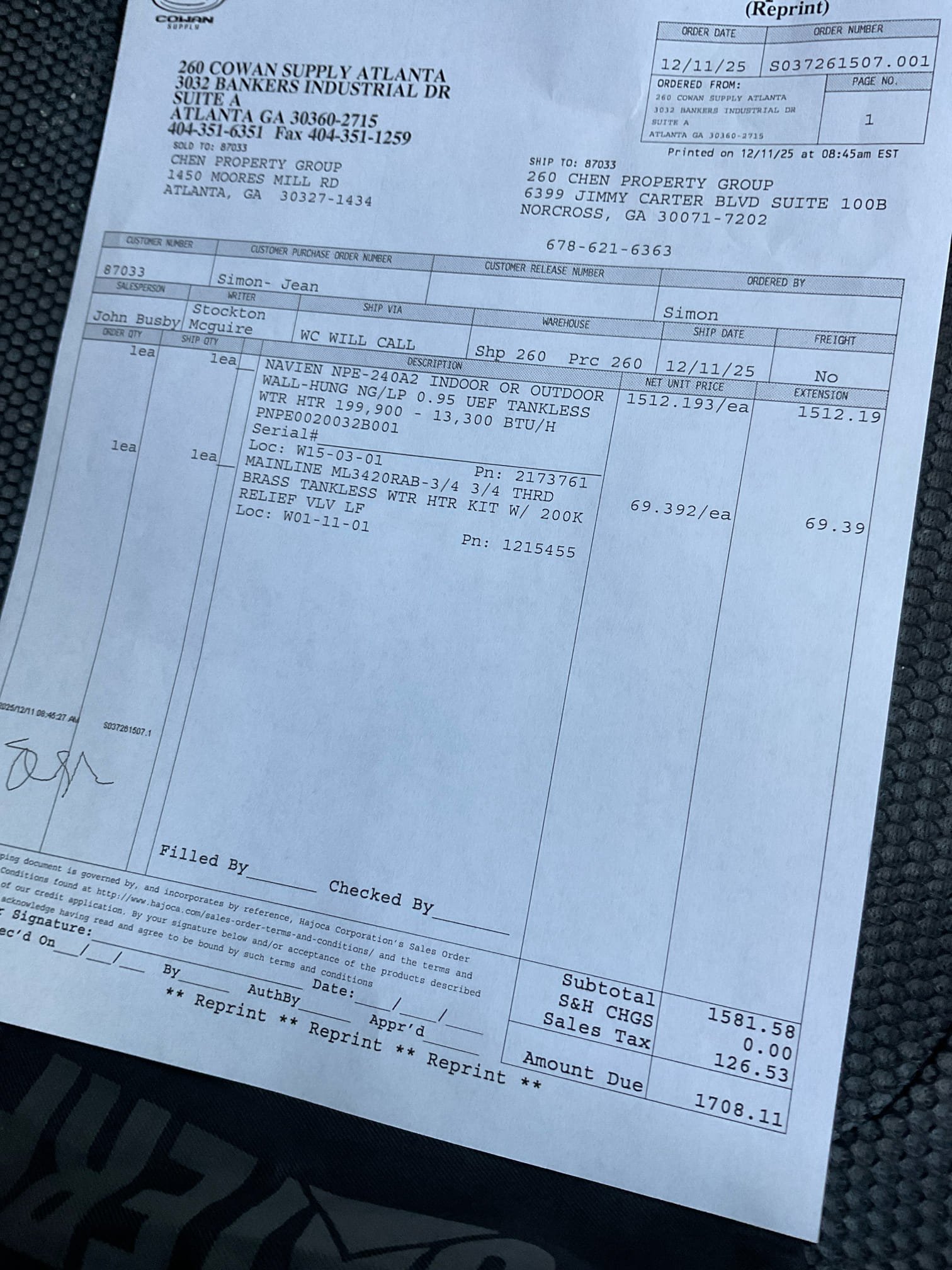 Removed old tankless and furnished and installed new Navian tankless. Also furnishing installed new PRV with flow by Moen. Tested and no leaks were present at this time set water pressure at 65 psi. Help customer set up by mowing and everything is working as it should. Tested hot water and now there is hot water. Cleaned up work area.