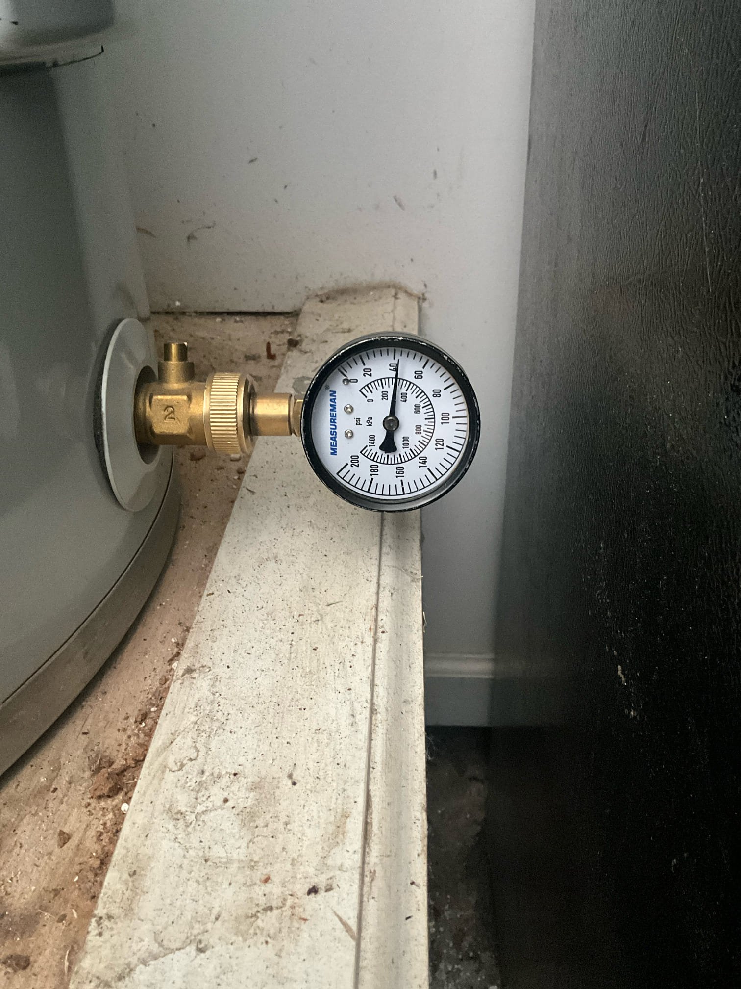 Customer had an loosely secured thermal expansion tank above water heater in the garage. Removed the old, failed thermal, and installed a new thermal on a bracket in the garage above the heater. Both the house pressure and the age of the heater are in a safe range. 