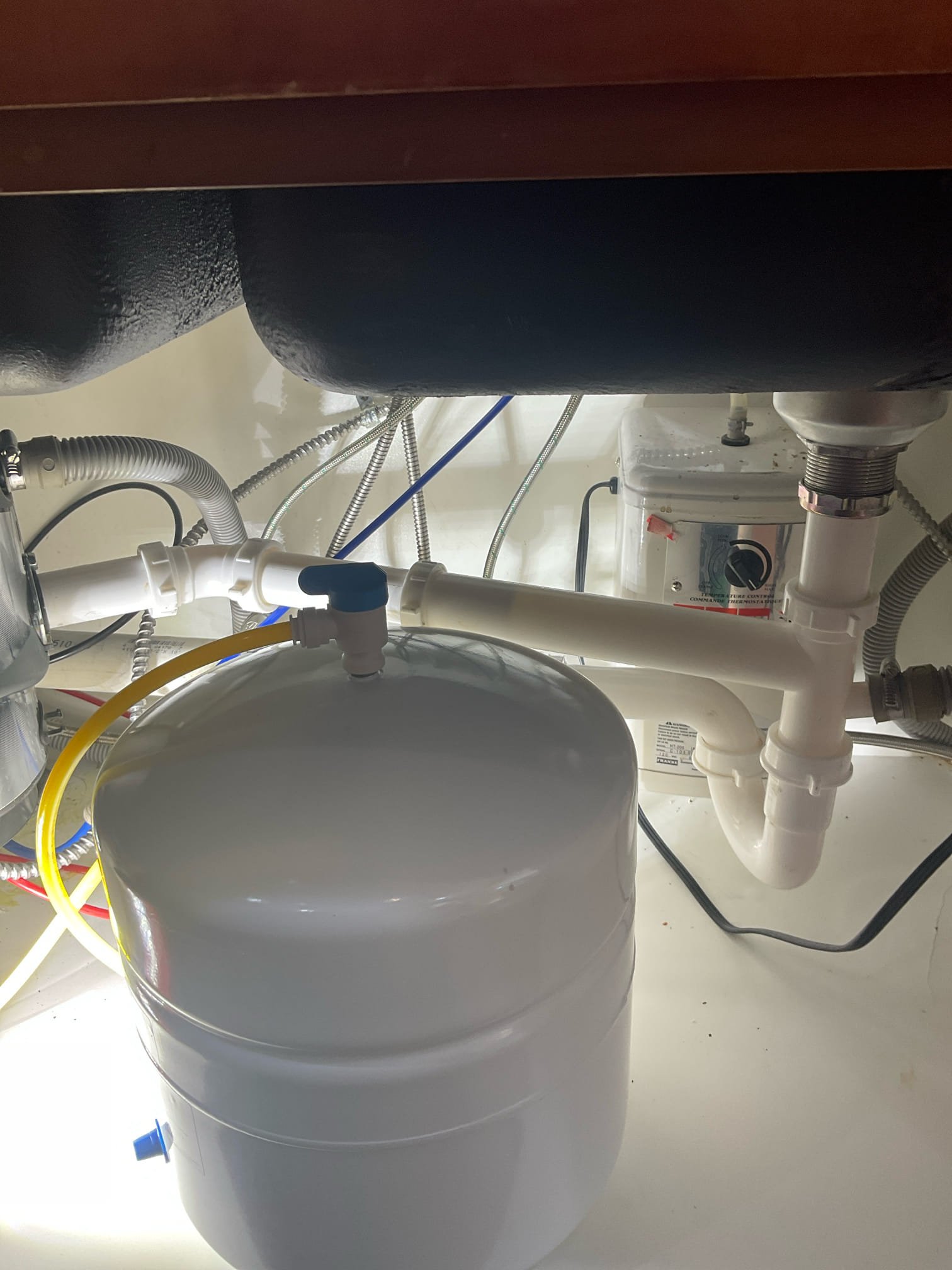 Replaced a basket strainer , did two separate p trap for disposal and strainer side 