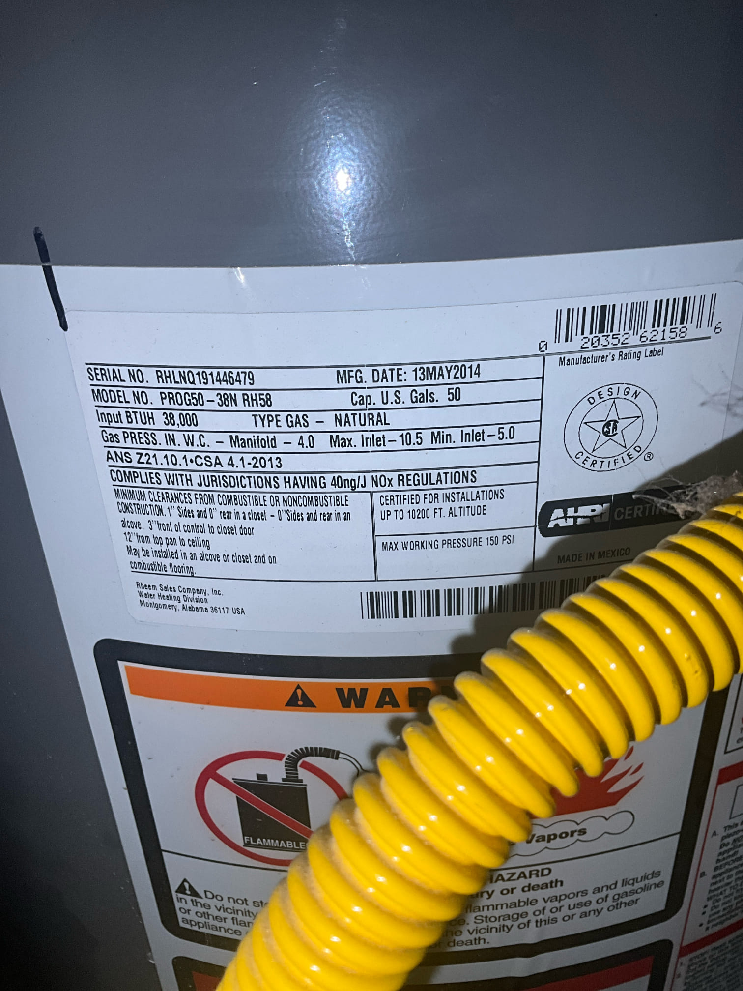 Customer had a leak in basement coming from one inch double union prv. Checked house pressure at 120+ psi. Tested the thermal and it had failed. Noted to customer that the water heater was over 10 years old. Recommended proactive replacement of the heater, a new thermal expansion tank, and a new 3/4 prv. Customer approved. Installed a new heater, thermal, and shutoff in the garage. Reconnected to the existing line for the return line. Installed a new prv in the basement. Tested all work to ensure proper function and no leaks. None were found.