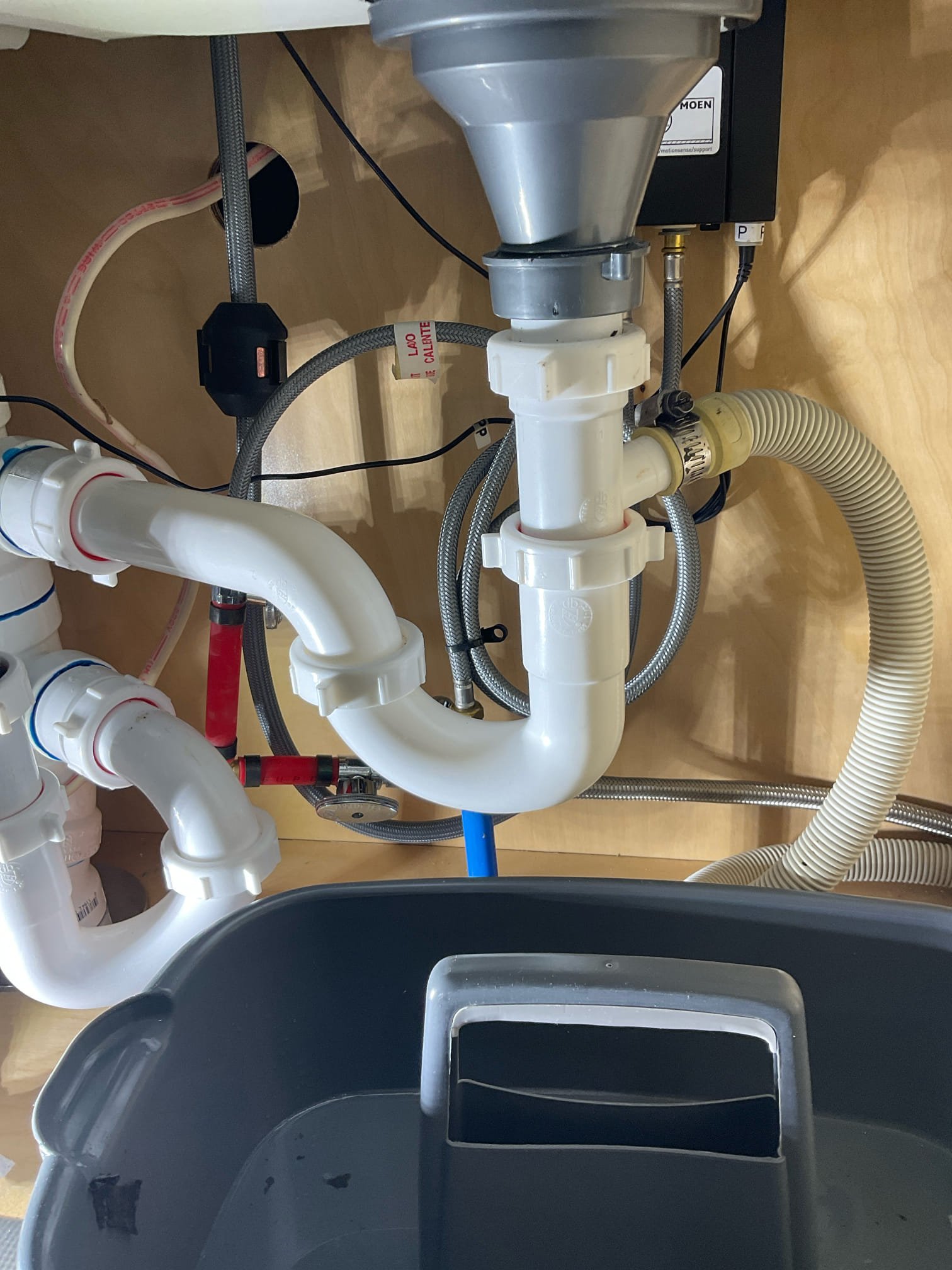 Fixed a leak under kitchen sink basket strainer side 