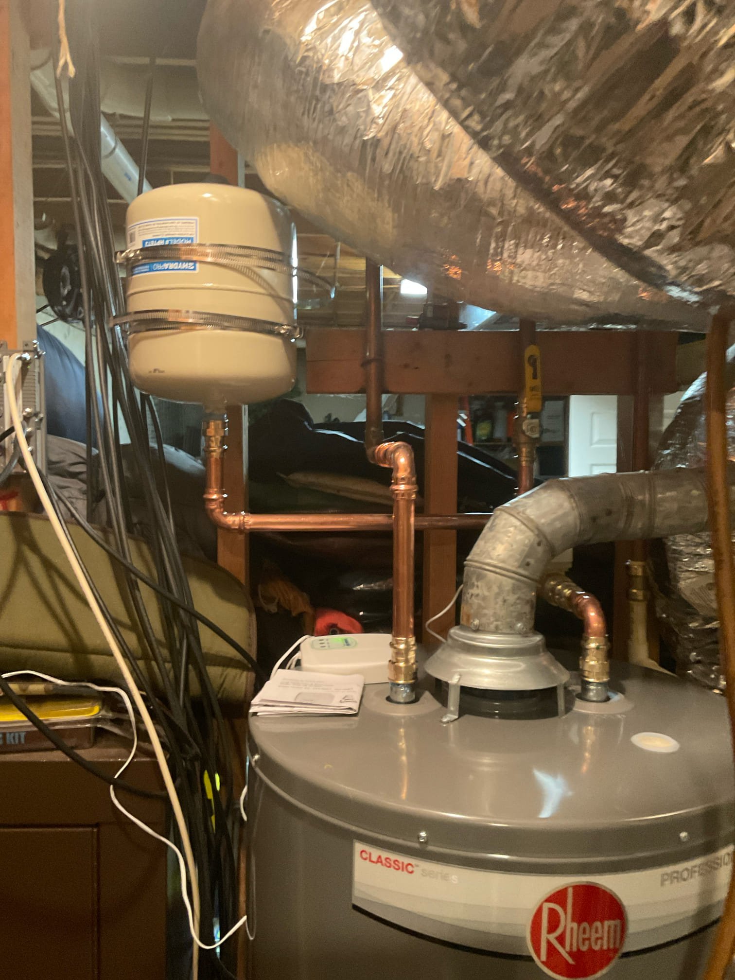 Replaced a 50 gal gas water heater , pan , expansion tank  , auto shut off valve installed 