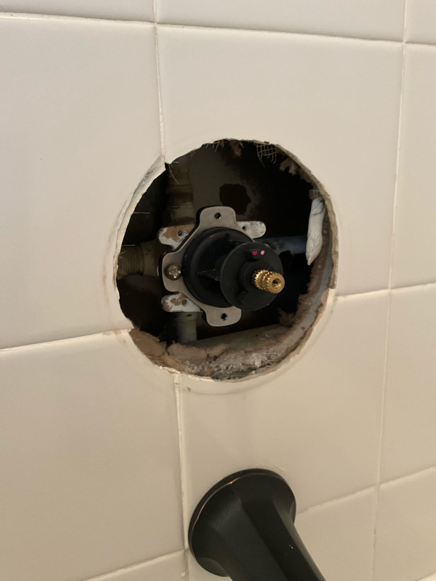 Call for dripping shower and corrosion under bathroom sink.

Checked under bathroom sink and found several spots of corrosion. Replaced shut off valve for faucet, and installed dedicated shut off for humidifier line. Replaced corroded copper.

Attempted to replace shower valve, but were unable to locate a valve that fit existing trim. Attempted to replace cartridge with correct cartridge but the valve body has significant deterioration and won’t seal. Tub drips still. Provided estimates to replace valve once valve is purchased. 

I also discussed water filtration for the home, and some concerns with the water heater.