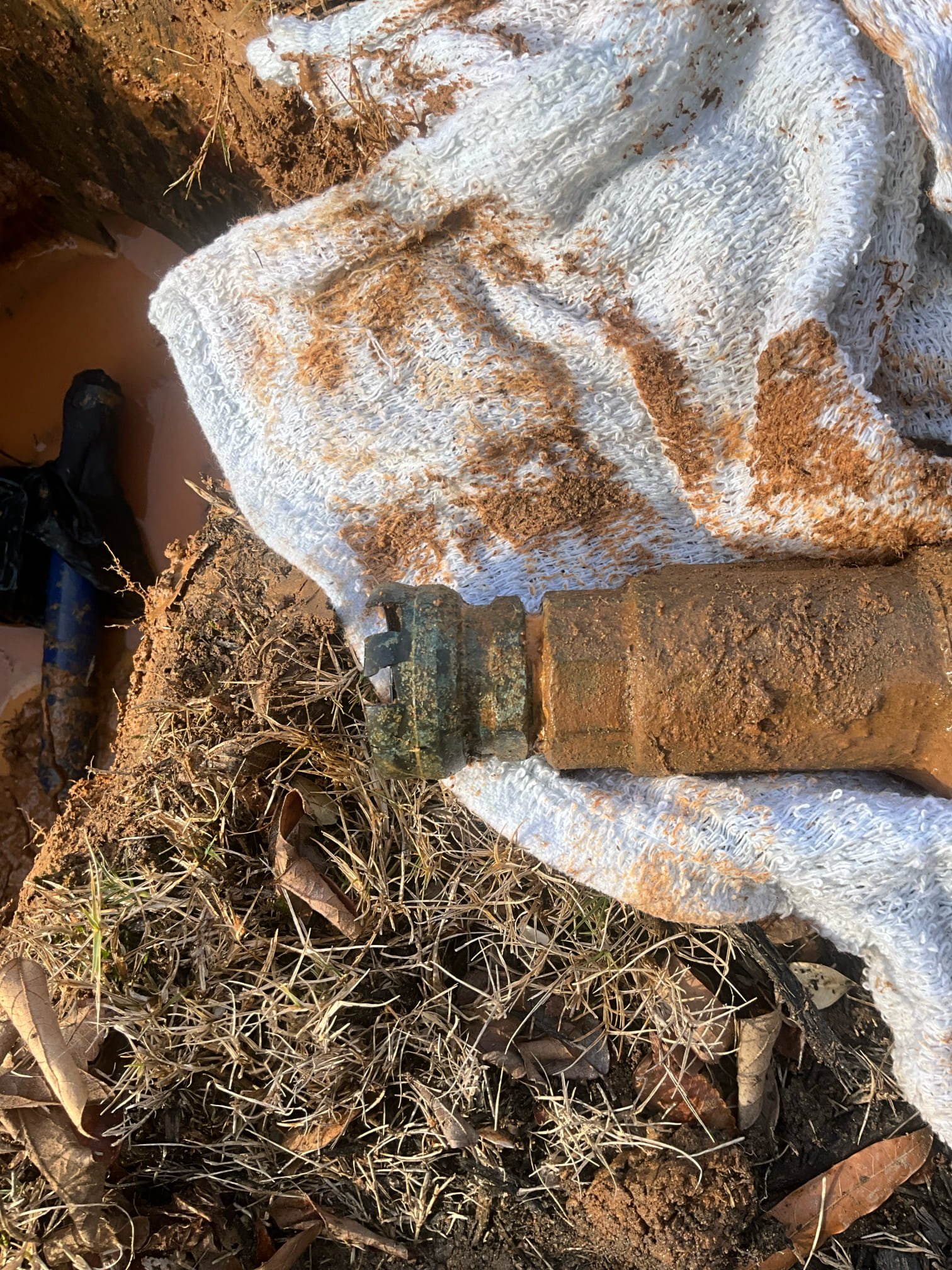 Call for leak after water meter.

Arrived and found water flooding from meter box. Dug down and replaced broken fitting and section of pipe. Turned water on and verified no additional leaks showing at the meter.

Due to large amount of water loss, I recommend contacting the water service provider for a bill adjustment.