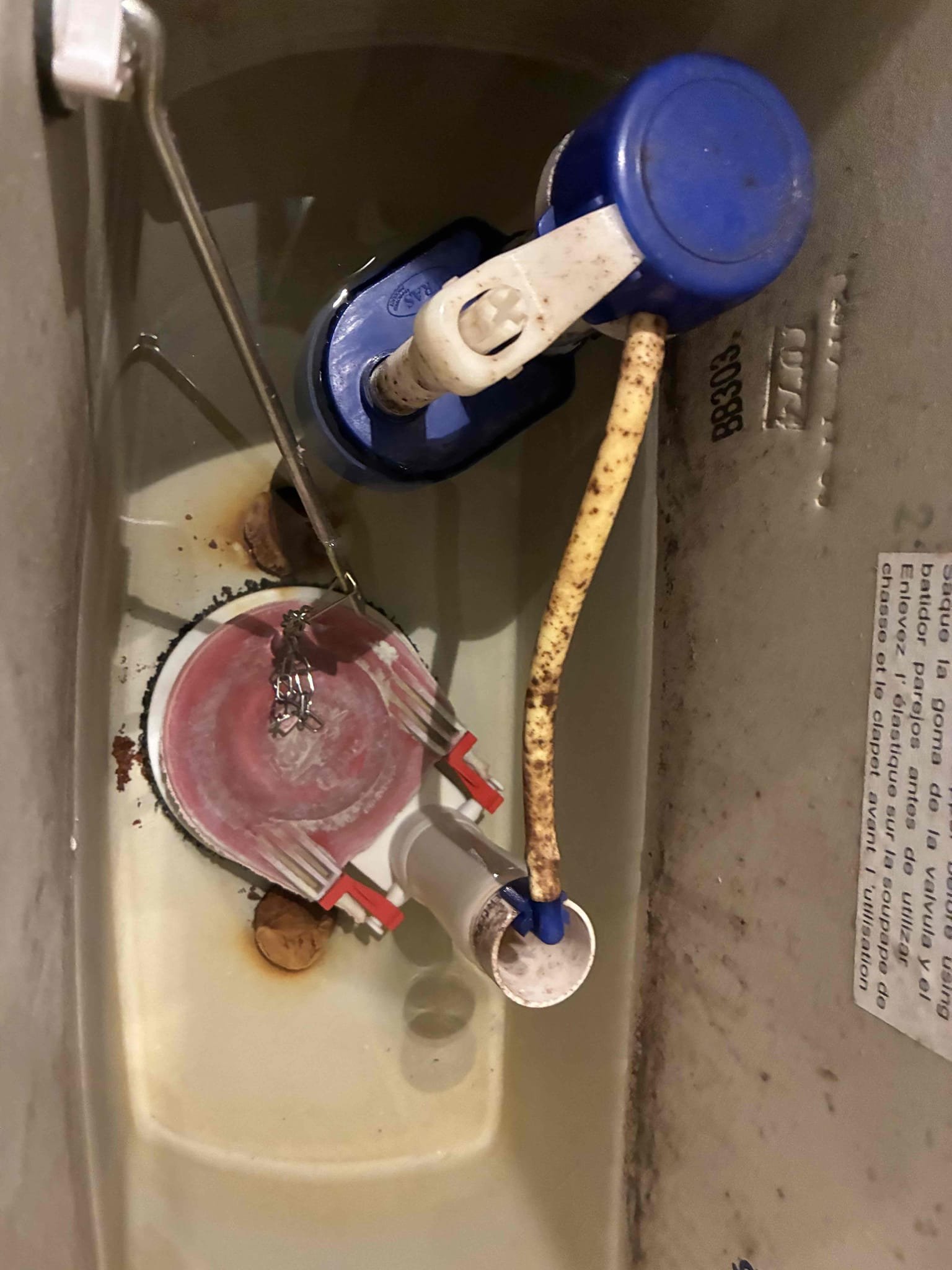 Customer had leaking toilet in back bathroom. Replaced fill valve and flapper to fix issues. Flushed toilet to check for leaks and proper function. 