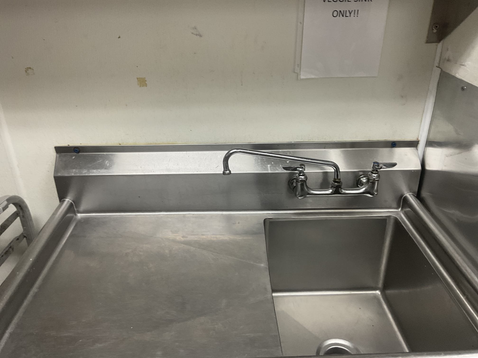 Hook up veggie sink after wall fixed 