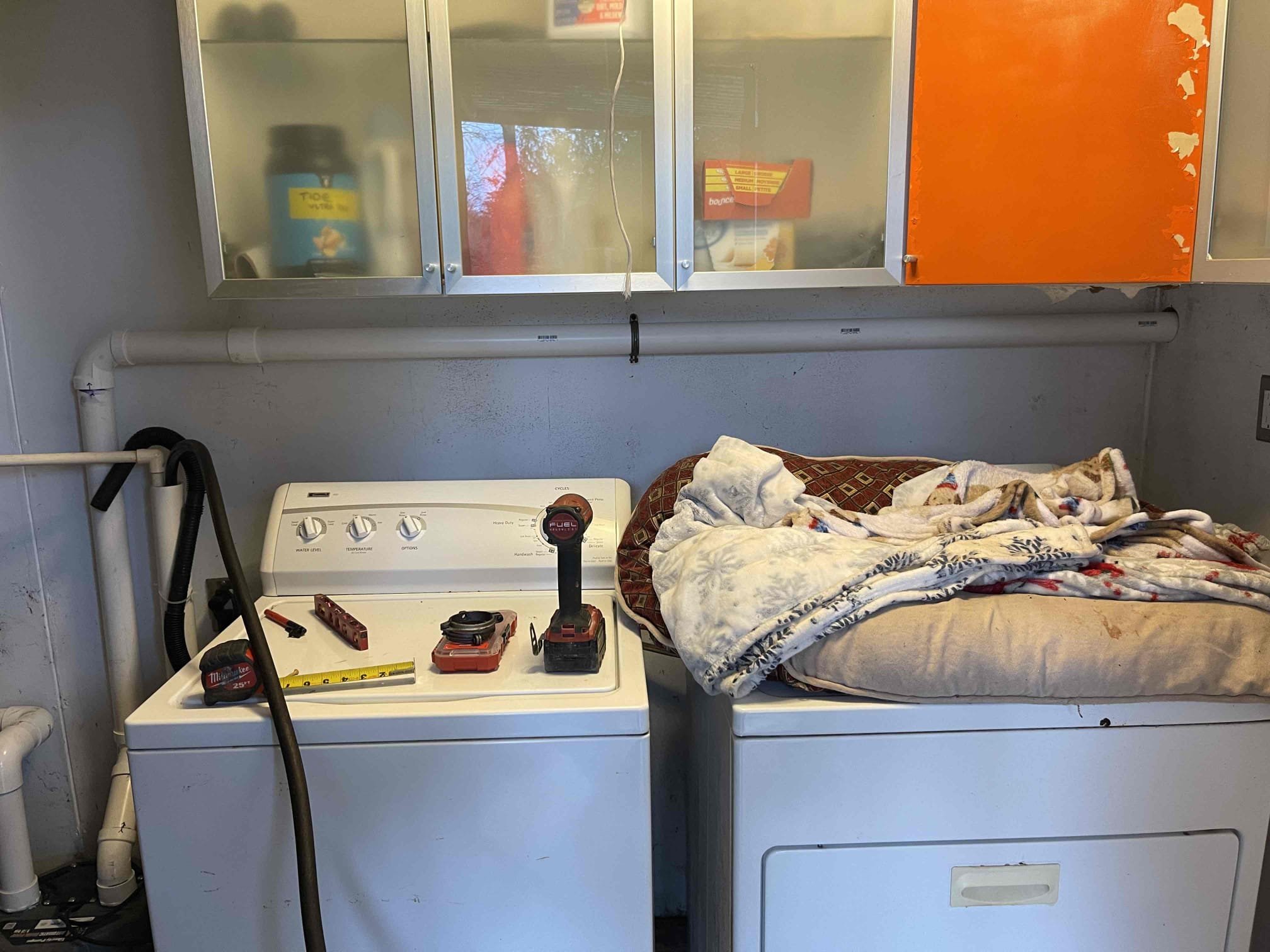 Came out for a clogged laundry drain. Arrived and found washing machine drain was a 1.5” pvc drain shoved inside a 2” cast iron pipe going down into the slab. Cast iron was backing up and not draining. Cast iron did not go into the crawlspace. It ran underground and tied into the cast iron mainline somewhere under the deck before connecting to the septic tank. Customer elected to have us install a pump basin next to the washing machine and reroute the drain through the crawlspace and tie into a section of the cast iron. Cut out section of cast iron and installed a pvc tie in. Ran 2” pvc back into the laundry room. Installed pump basin and check valve. Ran new vent out side of house. Stuck garden hose down sat pipe and tested basin through 10 cycles and inspected to ensure proper function and a leak free installation. No further issue at this time. 2 year labor warranty on the piping, 1 year warranty on the pump basin. Thank you for choosing Chen Plumbing!