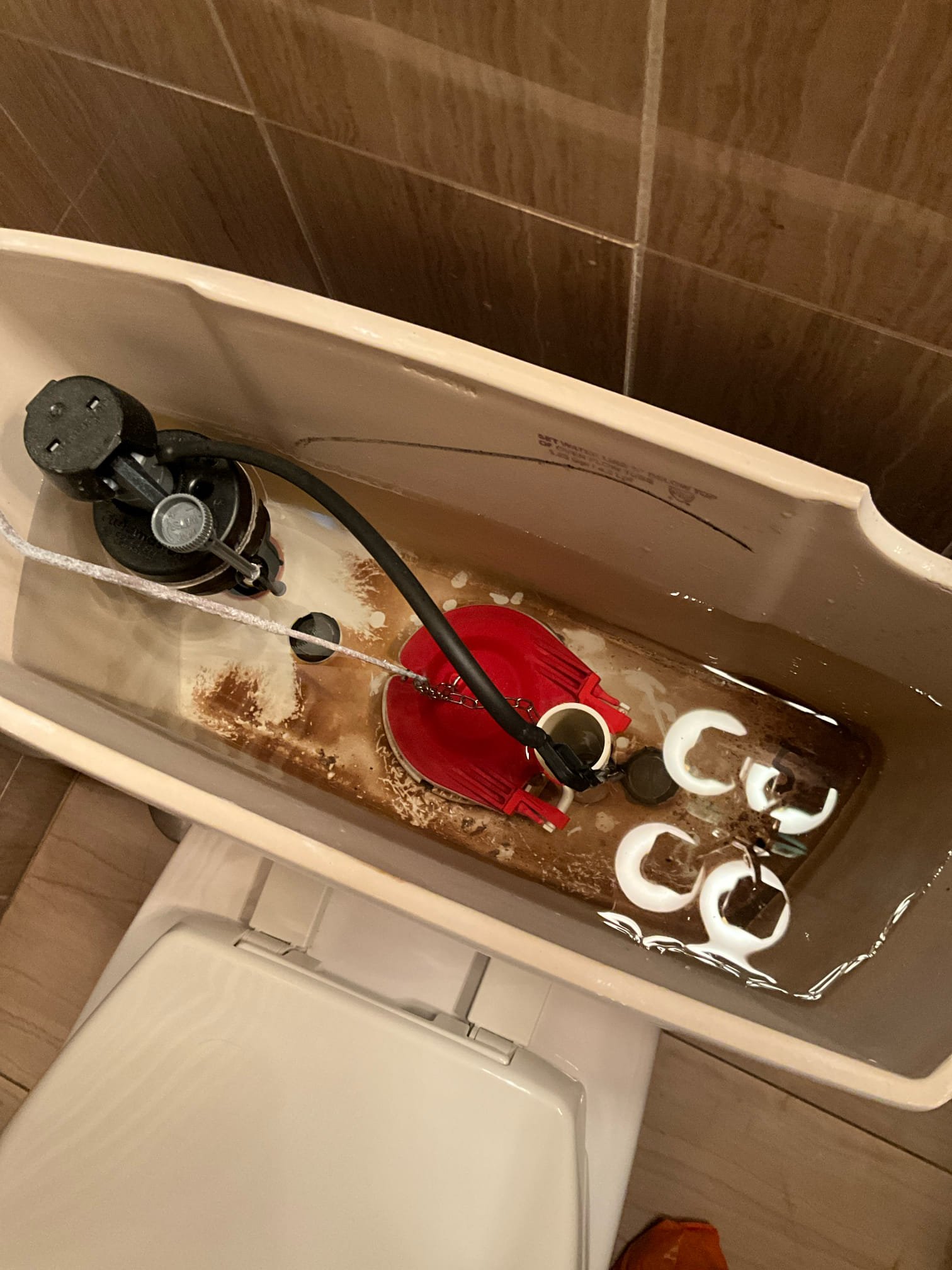 Call for toilet issue.

Spoke with Kristen and she showed me the toilet. When testing I found that flapper wouldn’t close all the way sometimes. The chain from the handle to the flapper was twisted and slightly tight. I adjusted chain and was unable to replicate issue.

Pressure is reading very low, at. 40psi. I recommend replacing pressure regulating valve soon, as abnormal low reading can be early warning signs of failure.