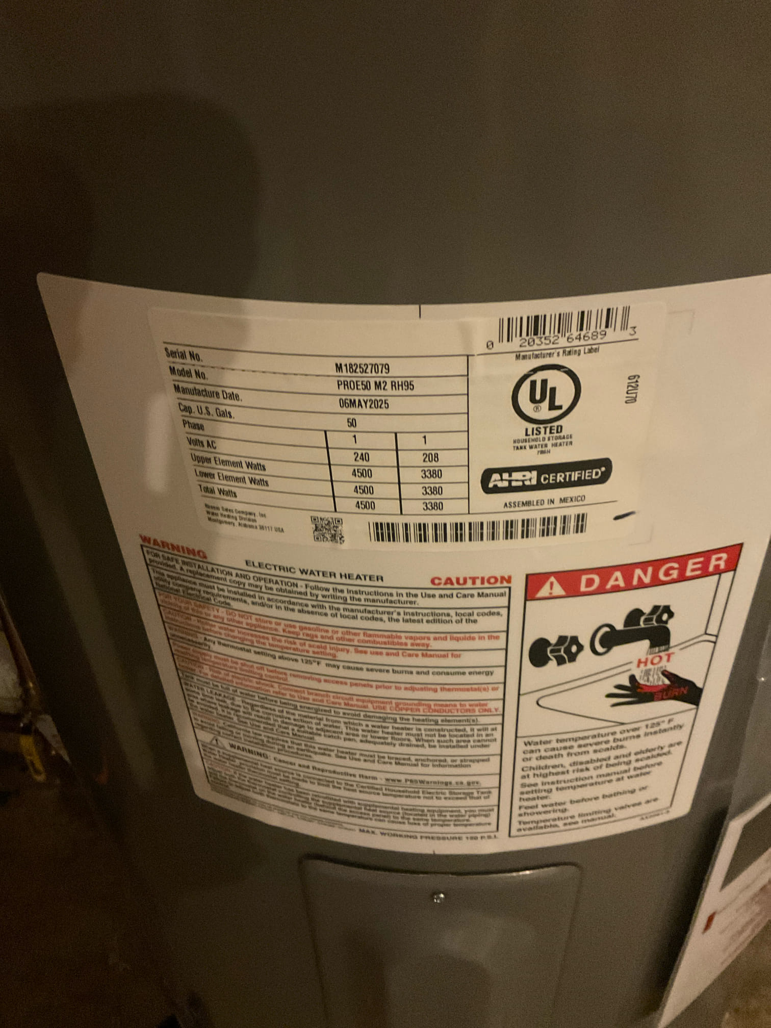 Replaced a 50 gal electric water heater, replace and relocate main water shut off and Prv , expansion tank 