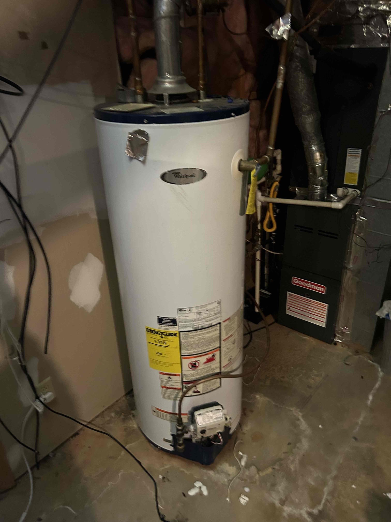 First customer they were shopping for different estimates to get a customer supplied water heater installed. They are looking for the cheapest bid possible to get the work installed in order for me to bring it up to code and up to Chen plumbing standards. I’m unable to do it any cheaper due to the fact of what the work would entail provided four different solutions of what we could do. They have already supplied the water heater. It is a 40 gallon A.O. Smith gas however they currently have a 50 gallon natural gas by whirlpool. I recommended to swap 50 to 50 rather than 40 to 50 did not check water pressure due to the fact that the water heater was too old to check it at the drain spout and I had a feeling it would leak if I touched it at this time it’s just an estimate. 