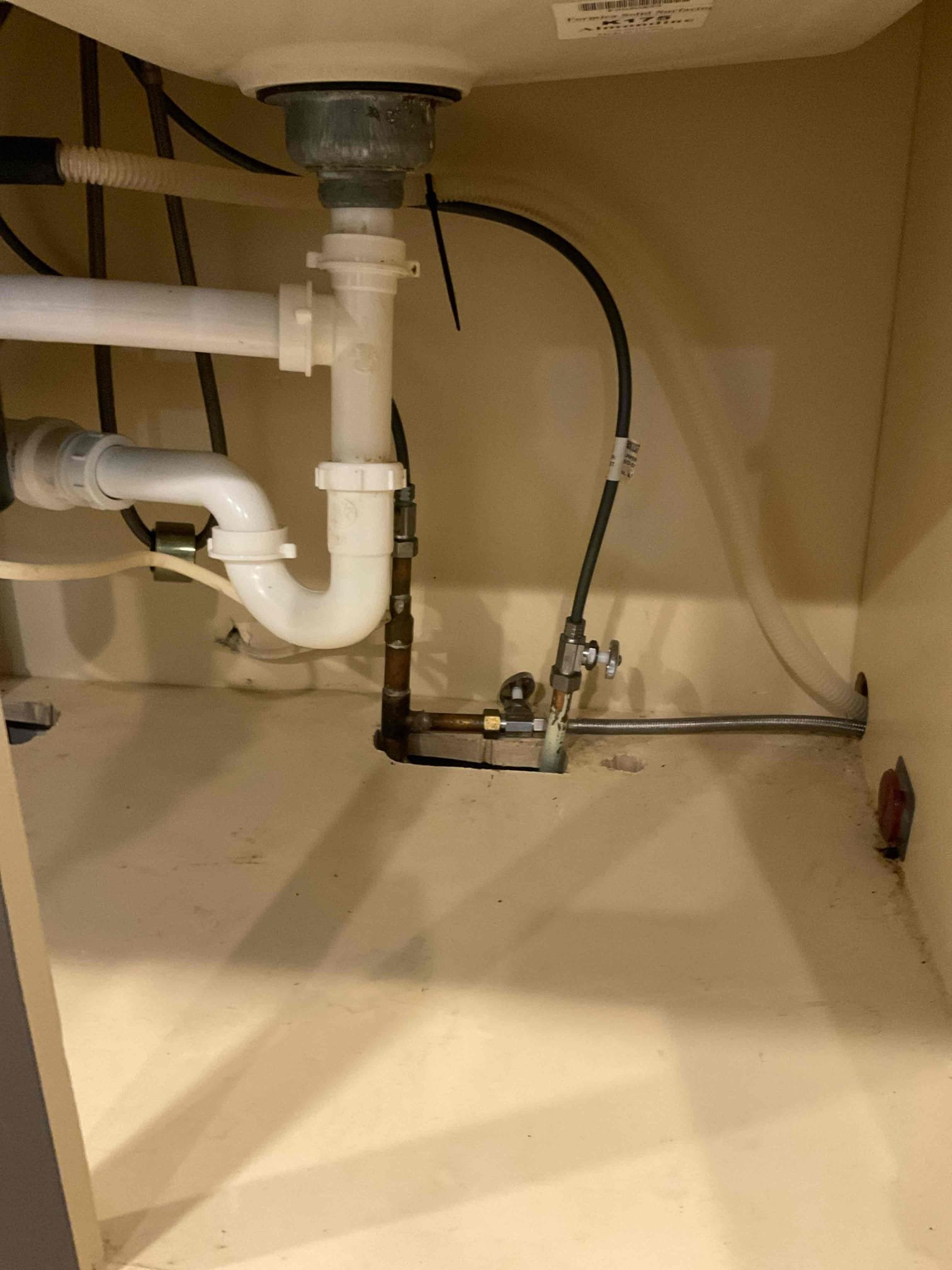 For this job, the customer supplied us with a brand new kitchen sink faucet that he wanted to get installed so therefore that is what we did today we install a new kitchen sink faucet for the customer. He supplied a Delta faucet. The shut off valves were also leaking and or not closing all the way so the customer wanted to get those replaced so that is what we did went back with Two half-inch male adapters with some threaded angle stops to complete the project today. Also took a look at the water pressure the water pressure is extremely high for the house. It is reading 130 to 140 psi which is indicating street water pressure so therefore I recommend getting the pressure reducing valve replaced due to the high water pressure at this time. There are no leaks on the kitchen sink faucet with the new supply lines and or the angle stops the customer is all set at this time. There are no further issues.