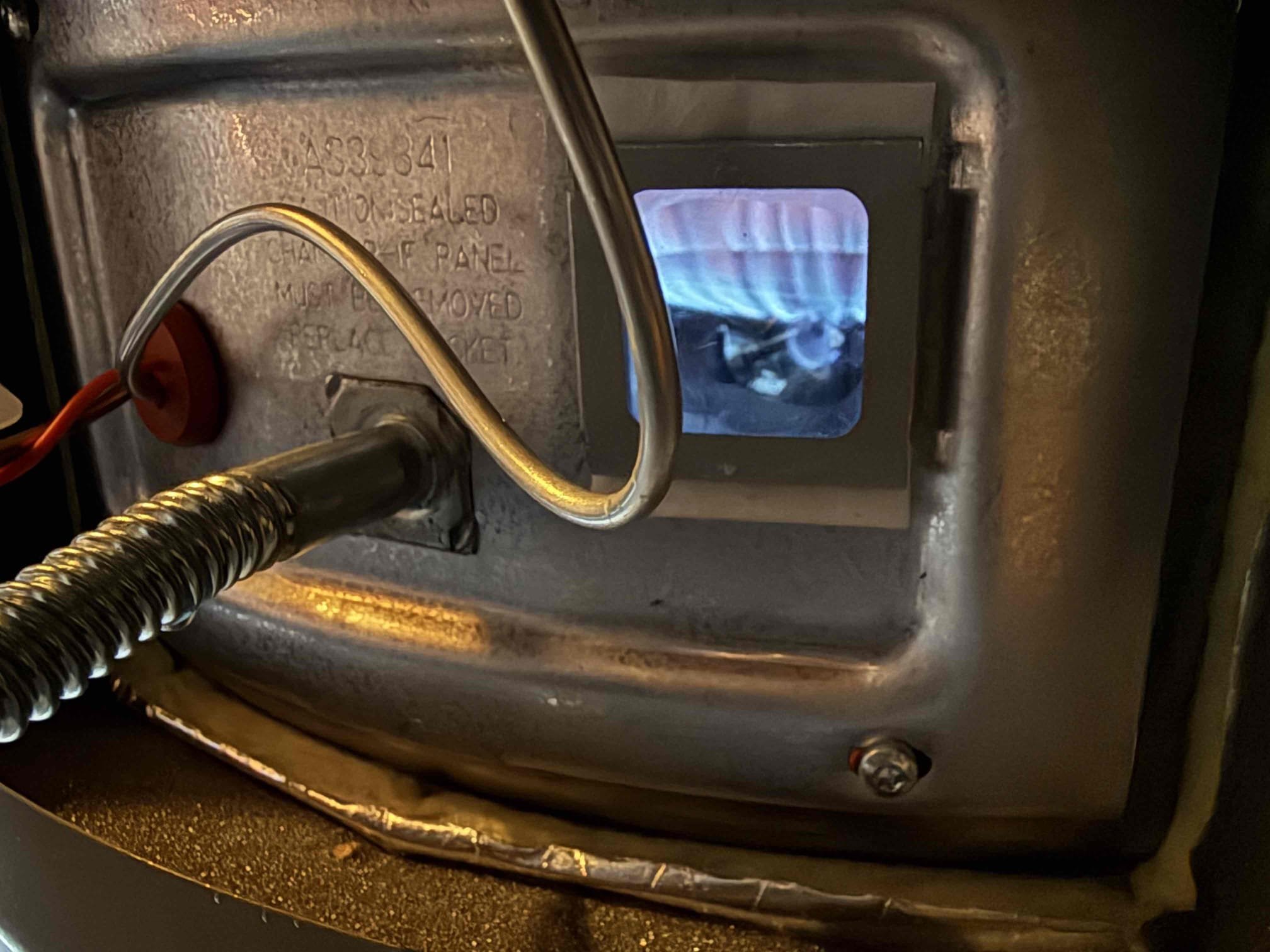 Water heater leaking upon arrival. Customer stated she didn’t have any hot water to the shower and once she went to look at the water heater she noticed the pan was full. Informed customer we could replace the water heater and add code upgrades. Gave customer estimate. Customer approved estimate. Installed new Rheem 40 gal gas short water heater, new expansion tank, new shutoff. Turned on water and fired up water heater. Found no leaks on gas or water. Water heater is lit and working upon departure 