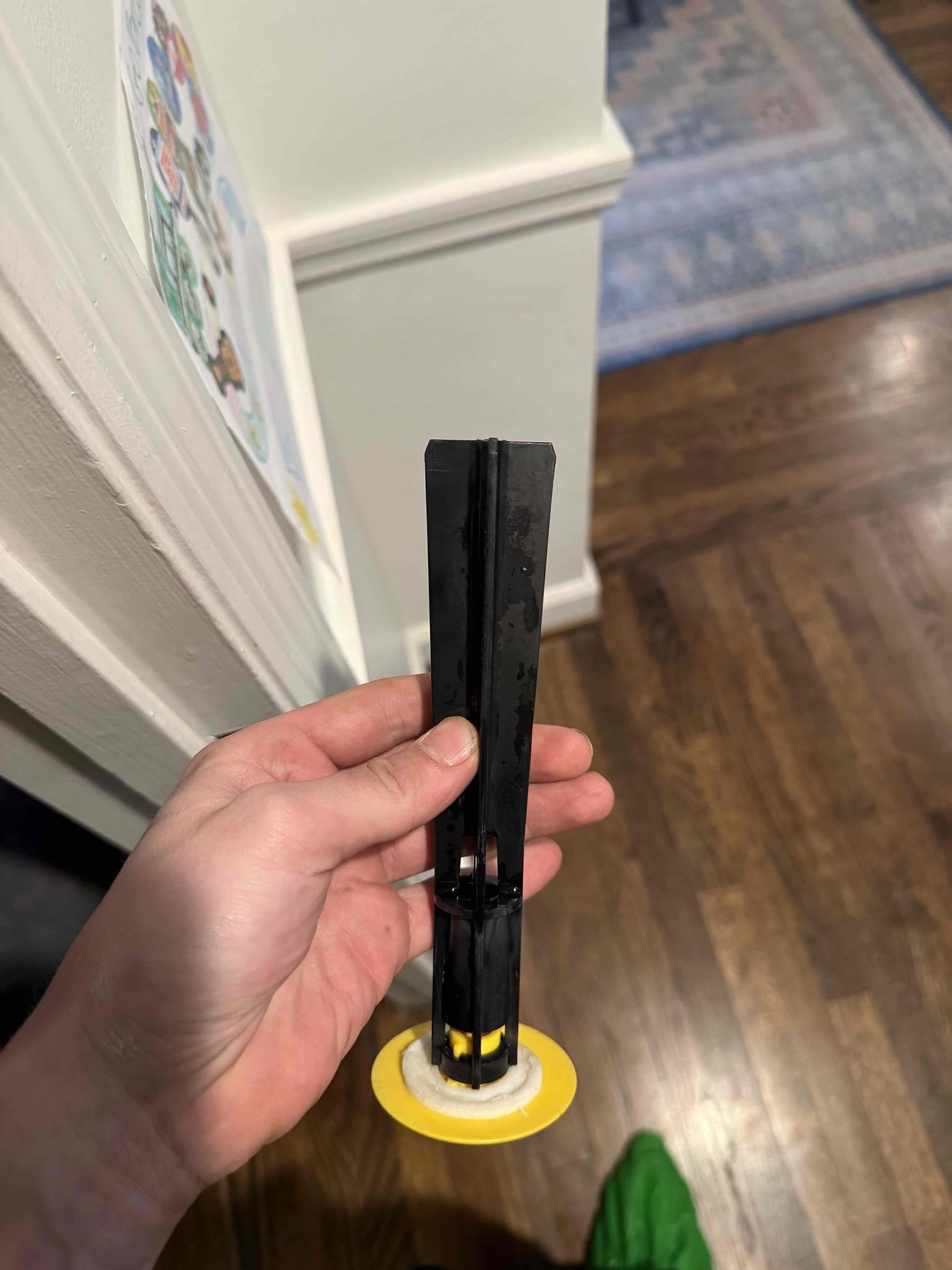 Customer stated the toilet piece was broken upon arrival. After looking at toilet noticed Kohler toilet stem broken at the bottom. Informed customer the stem would need to be replaced. Gave customer estimate. Customer approved estimate. Replaced toilet stem and tested toilet. Flushed toilet multiple times and had no issues. Toilet is fixed and working properly upon departure. I’m going to look for a sprayer hose for the specific Kohler faucet the customer has because customer wants to keep that faucet. 