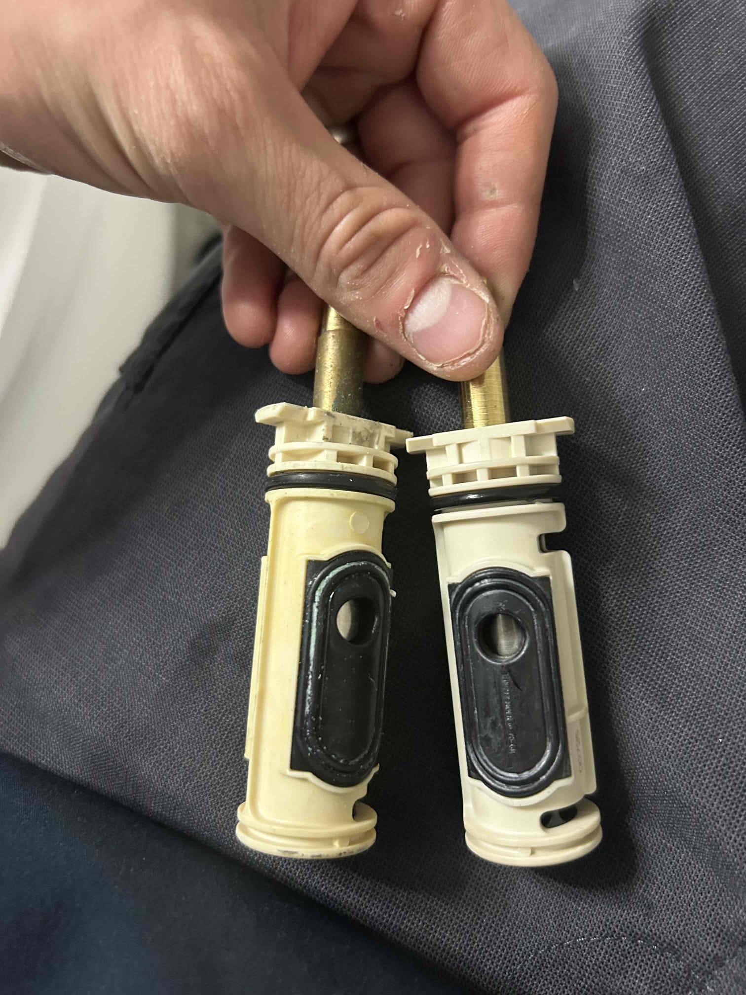 The first initial visit was forward to come out and take a look at a shower that would not turn on at all the lever for the single handle shower valve when you turn it on no water would come out so that was indicating that it was a cartridge issue so what I recommended at the time is to replace the Moen cartridge with a brand new one that is exactly what we did Took off the old plate remove the old caulking, from the trim plate and off the tile, remove the pen from the cartridge, cleaned the inside of the shower, body valve lubricated the shower, body valve, inserted the new cartridge put the pin back, put the trim back, and then put everything else back together once I was complete. There’s no leaks took a video of the shower about working with water coming out of it caulk the template so no water would get behind the wall at this time. There’s no further issues with the shower.