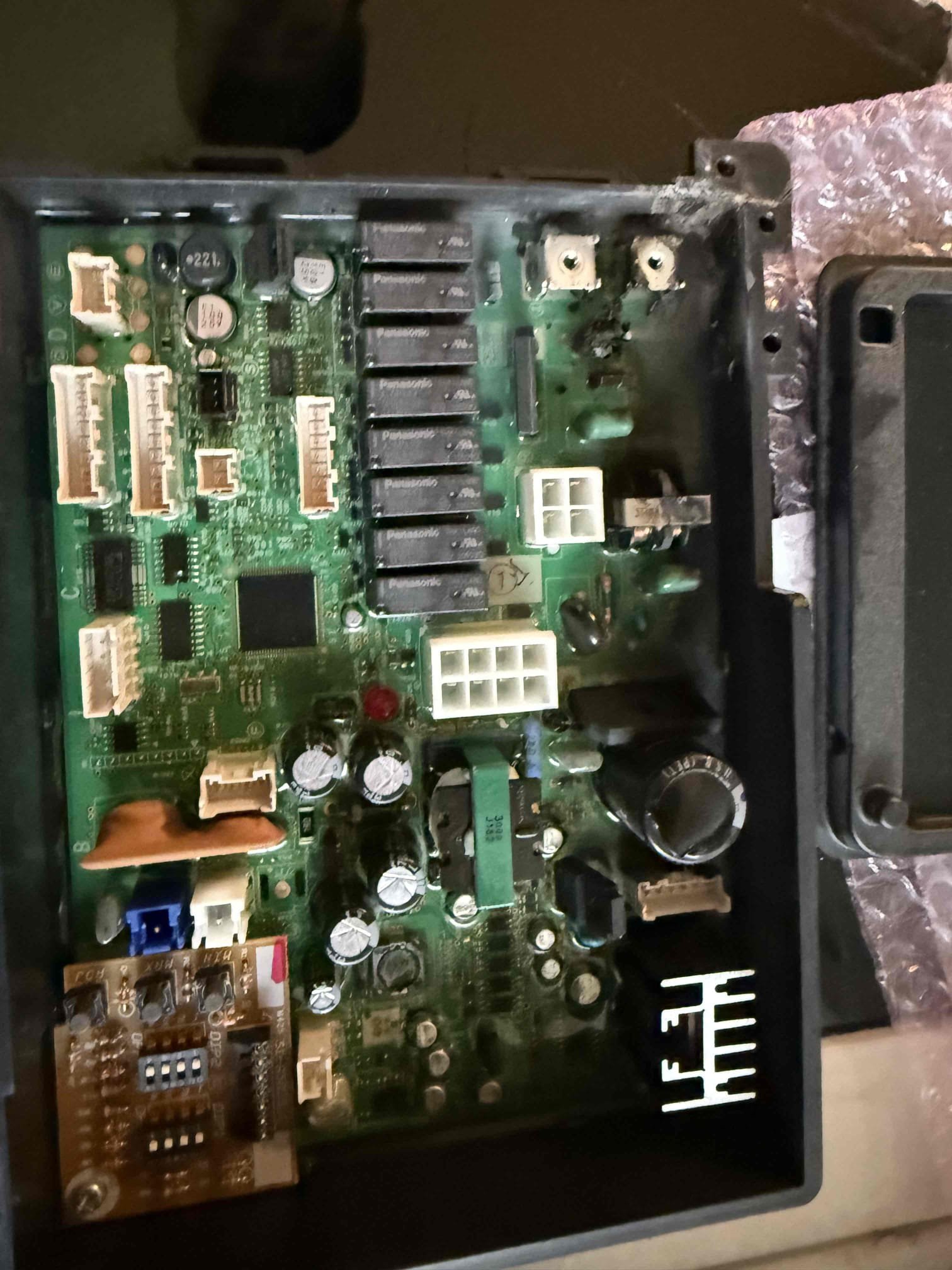 Returned to install customer supplied parts for Rheem tankless. Installed new motherboard and new blower motor. Reconnected all wires on the new motherboard and fired up unit. Unit is no longer throwing error code and the customer has hot water again. Unit is working properly and no leaks upon departure 