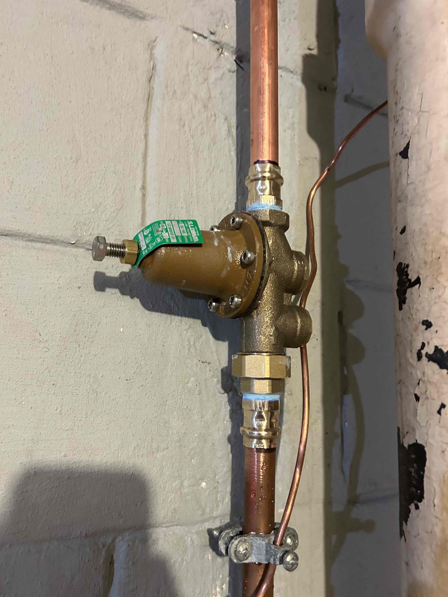 For this customer, we went ahead and checked the water pressure because the customer had a running toilet in the guest hallway bathroom the fill valve and flapper needed to be replaced so therefore that is exactly what we did but addition to that the water pressure was really really high the water pressure red at 140 pounds and then went down to 100 after I rechecked it anything after 80 PSI, it is recommended to replace the pressure reducing valve, so that is exactly what we did. We did a minor rebuild added a new pressure reducing valve did not have to install a new shut off valve because there was already a ball valve present. What’s everything was installed to re-pressurized the system and there are no leaks on the pressure reducing valve and or the toilet CUSTOMER is all set. I do recommend replacing the water heater due to its age. It is from 2009, it is a GE gas water heater 50 gallon at some point that is going to fail and I recommend getting that replaced