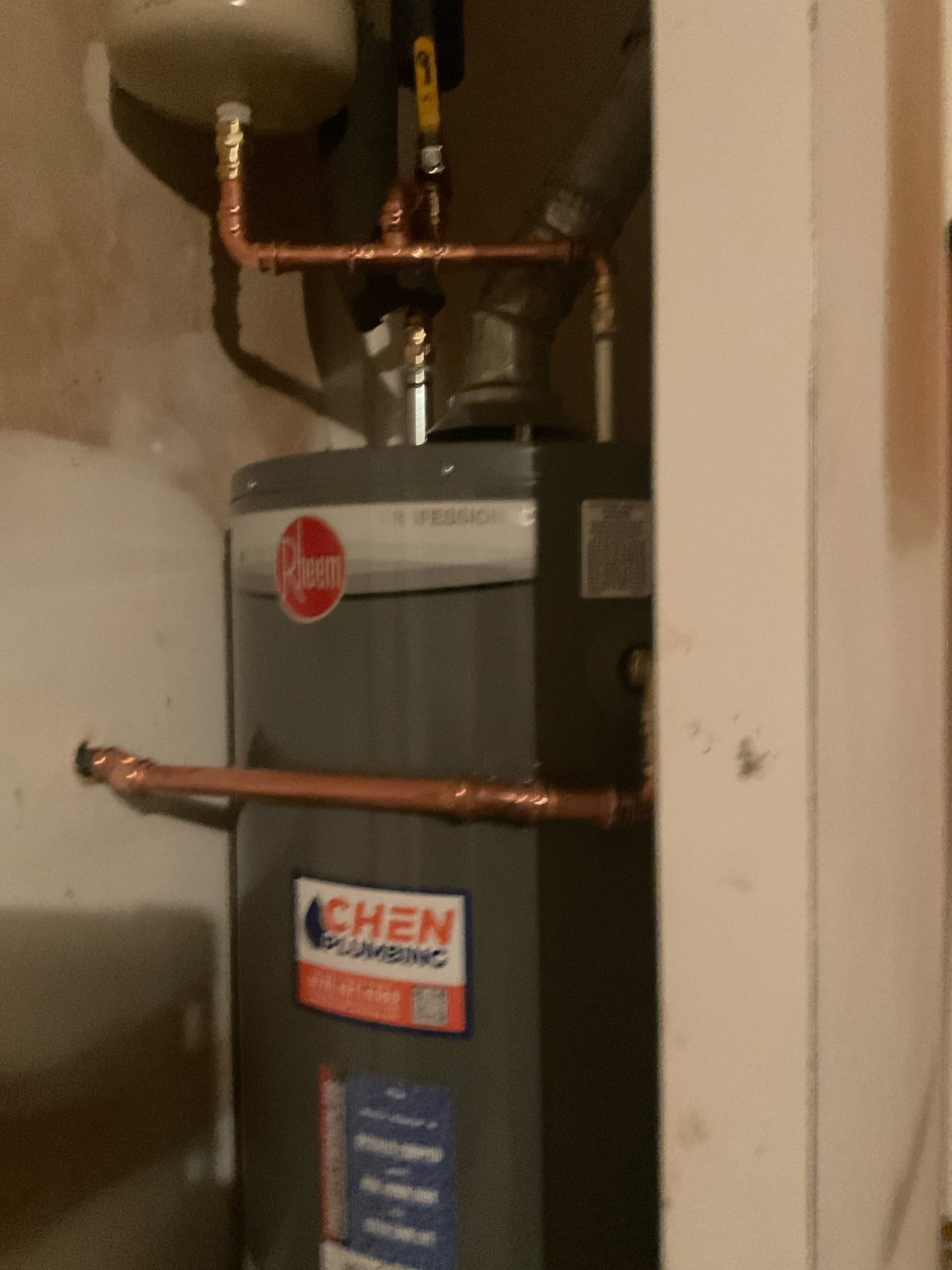 Replaced a 40 gal gas water, new expansion tank and shut off valve, new Prv and main water shut off valve 