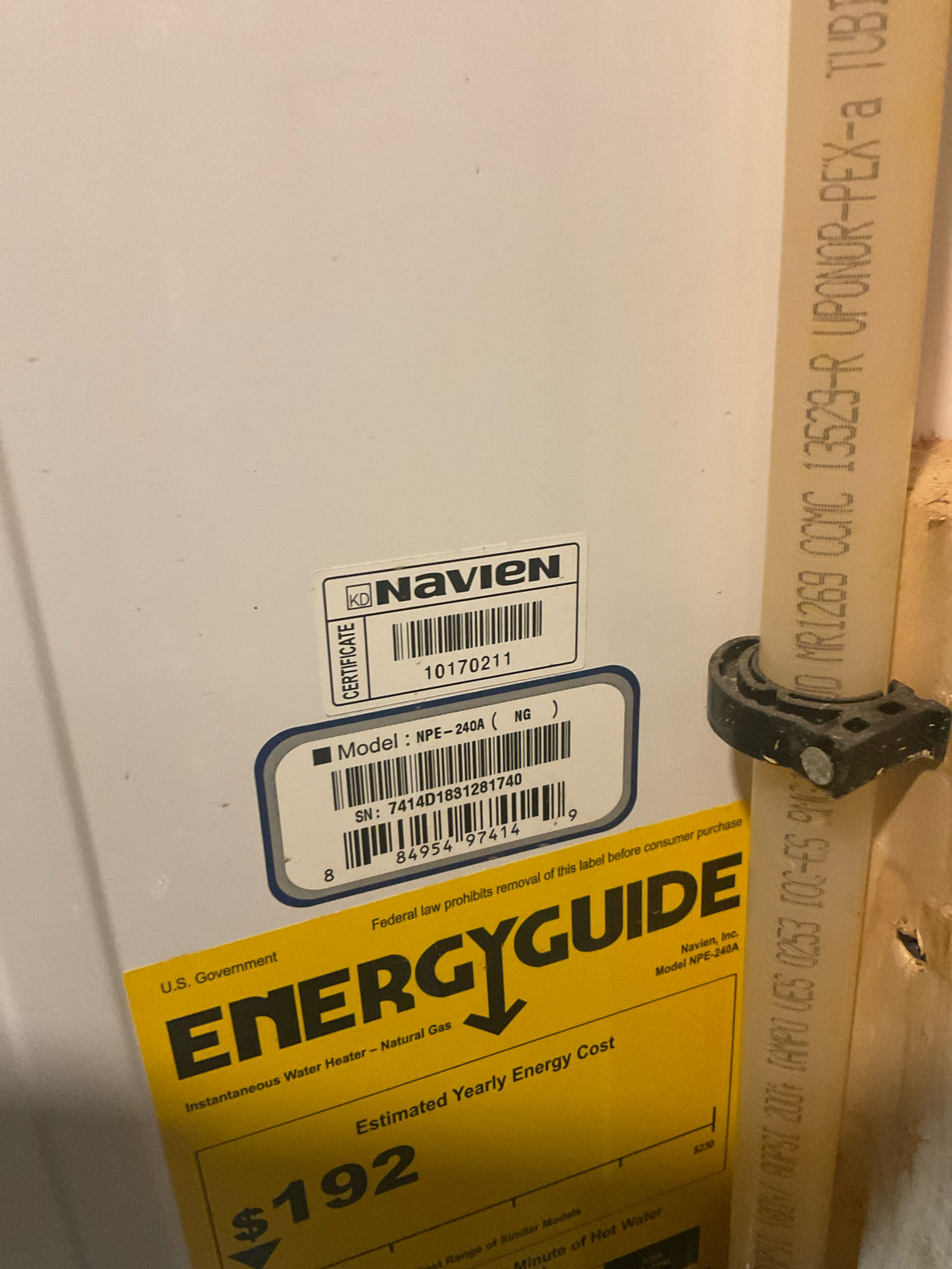 Existing tankless unit not working, this unit has not been flushed , vent pipe is not correctly, used foam core pipe instead pressure pvc , gas line is 1/2 “ , best use 3/4 “ instead for 199,000 btu unit 