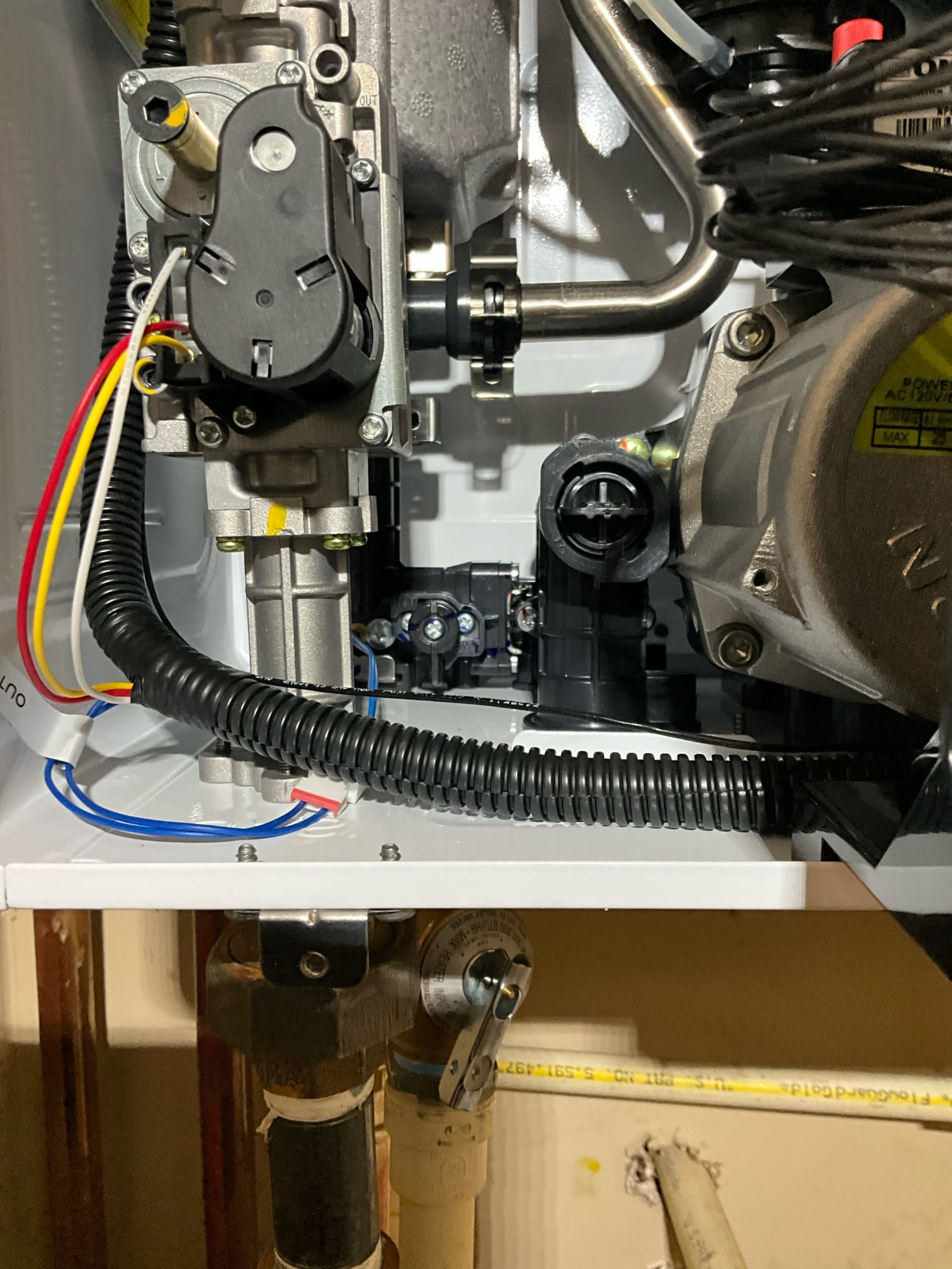 Call for inconsistent hot water.

Arrived and met with Troy. He states that after our recent tankless water heater installation he has had inconsistent hot water, and delayed hot water, in the master bathroom. 

I discussed some of the history of the property and water heater. See invoice history for complete accounts, An abbreviated accounting is:
We installed a Rinnai water heater approximately five years ago. In December of 2024 Mr. Nottingham experienced inconsistent hot water issues and called us out (invoice  185838844). Crossover tee failure led to similar issues, and tankless error codes were documented and addressed. This year we replaced the unit and installed a condensing navien tankless. Home is 25 years old, and master bathroom has been recently renovated (2-3 years). Pressure regulating valve is functioning well nd water heater is correctly set up. Crossover tee in master is the most likely failure point. When removing and replacing the crossover I found that the gaskets 