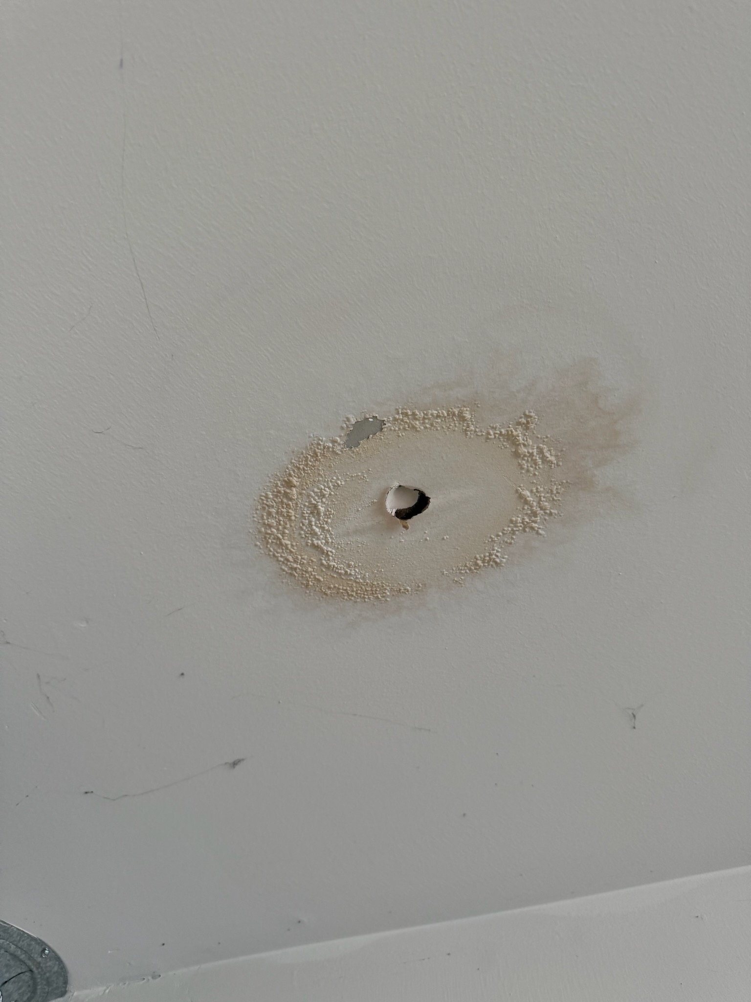 Customer stated that in garage there was a leak coming from ceiling. Said a customer that we will need to cut sheet rock to see what is leaking and customer agreed. Went ahead and cut sheet rock on ceiling and found that master bath shower drain was dripping. Replace shower stall drain and also P-trap. Afterwards tested by running shower for about 5 to 10 minutes, and no leaks were present at this time. Also on main floor rebuild toilet by replacing fill valve flat and supply line and also replaced shut off valve for toilet for no extra charge. Tested and no leaks were present at this time cleaned up work area.