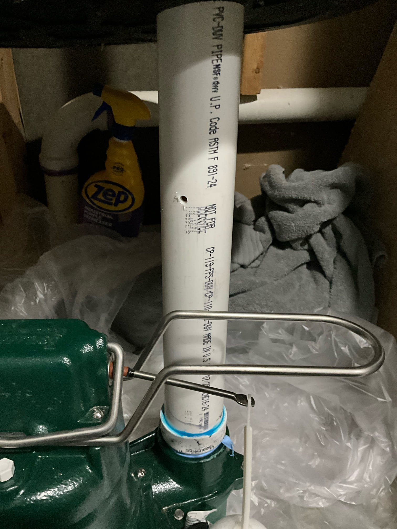 Call to inspect sewage pumps after septic tank has been pumped.

Stephen said tank has been pumped, and a belly in the line has been corrected. Pumps still won’t work.

Checked pumps and found that they have both burnt out. Likely as a result of continuous cycling. Wipes and some debris found in bathroom pump basin. Very old pump for laundry.

Replaced both pumps and added a new check valve to the laundry pump. On bathroom pump I installed fernco coupling to allow for access to remove lid if needed to inspect, as Stephen has concerns of continued misuse of bathroom. 

Tested all pumps, thoroughly cleaned work spaces. 
