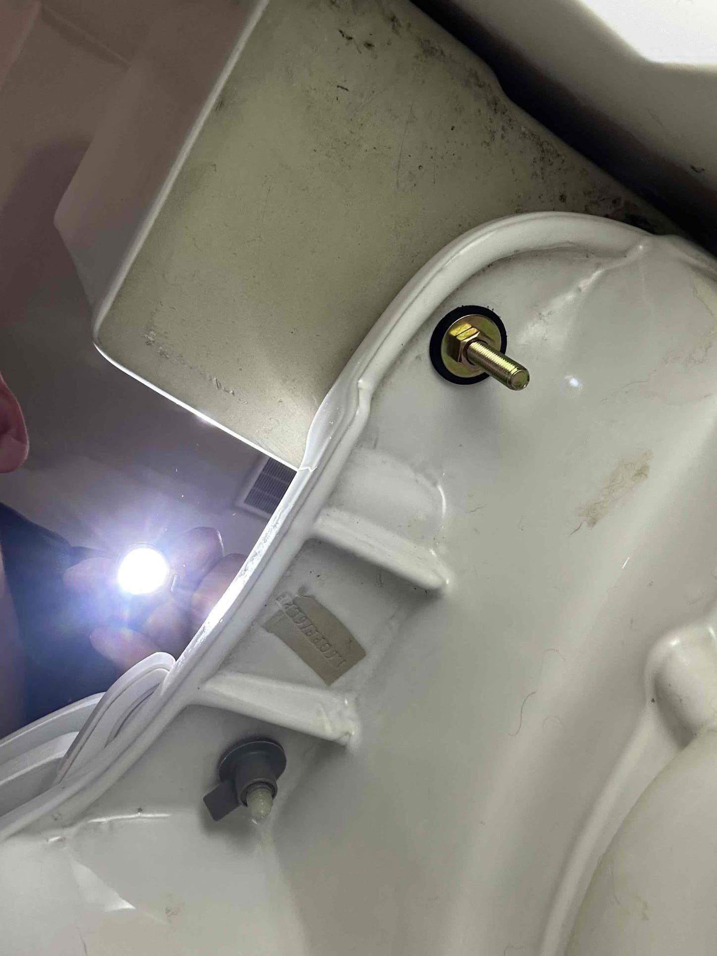 For this job, CUSTOMER called us out for a wobbly toilet tank. The customer attempted to put the tank bolts on himself however he did do that and made a seal but without a tight seal so the rubber gasket would leak out because not all the sea seals were perfectly seated Not only that the rubber gaskets were in the wrong spot so there was a couple ways that I could go about doing the repair, I could do a minor rebuild and fix his mistake in the process of it with that in giving it would be done the correct way with a warranty. Or we could replace the toilet either Chen plumbing supplied or customer supplied the customer wants to think about their options of what we can do for them before we begin. They’re leaning more towards replacing the entire toilet and if that is the case, they will call us back to do so.